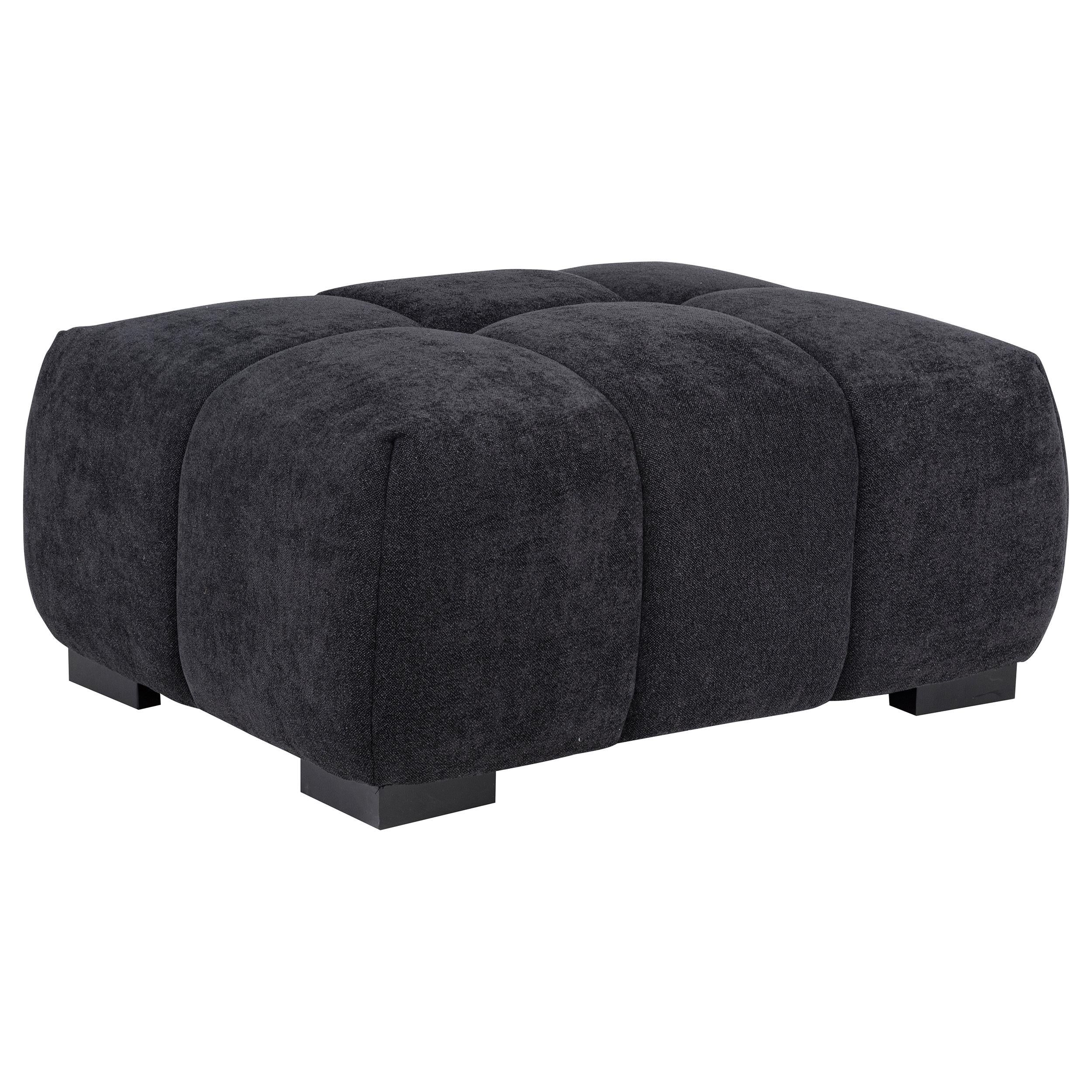  Coaster Furniture Octavia 511064 Upholstered Rectangular Ottoman - Black IMAGE 2