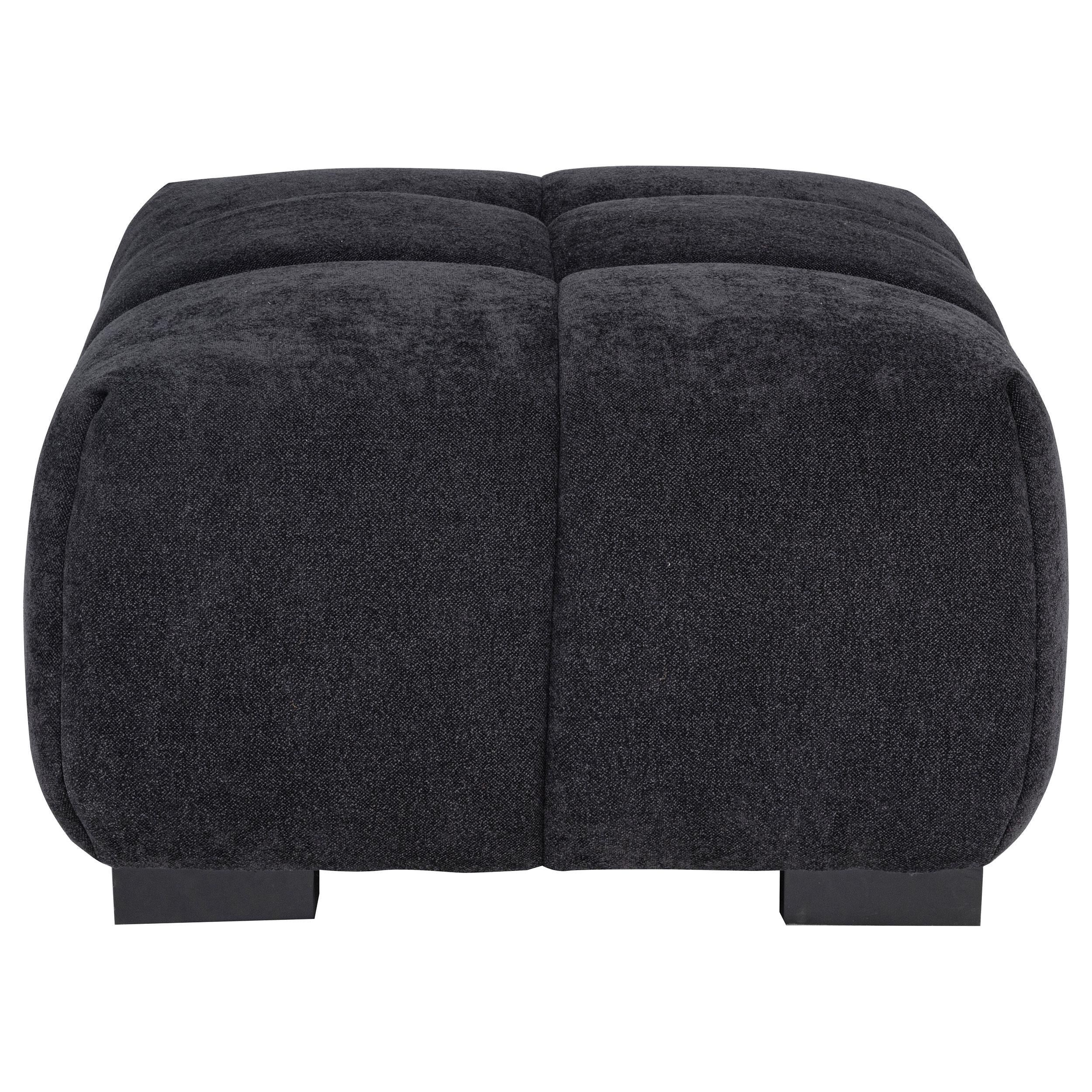  Coaster Furniture Octavia 511064 Upholstered Rectangular Ottoman - Black IMAGE 4