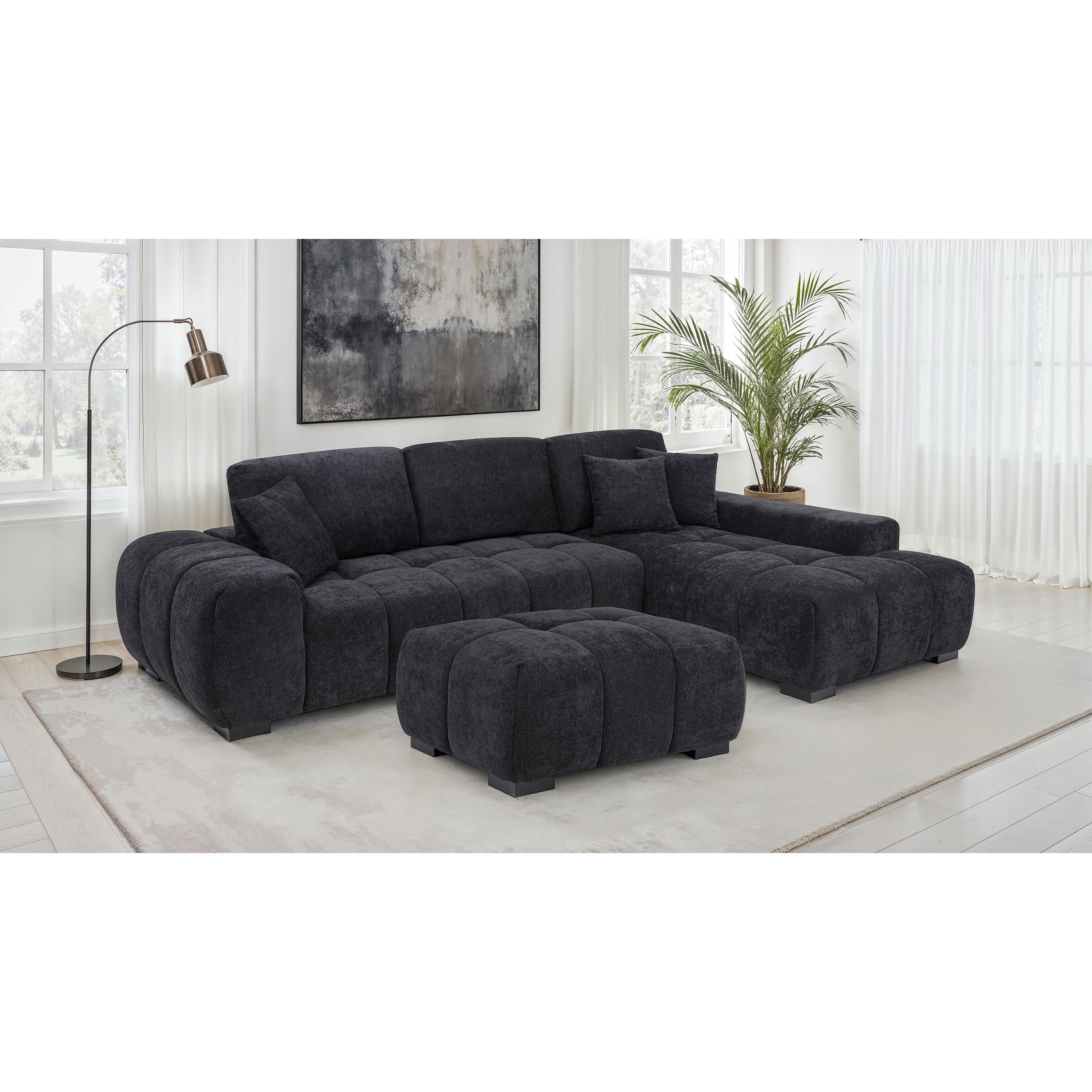  Coaster Furniture Octavia 511064 Upholstered Rectangular Ottoman - Black IMAGE 7