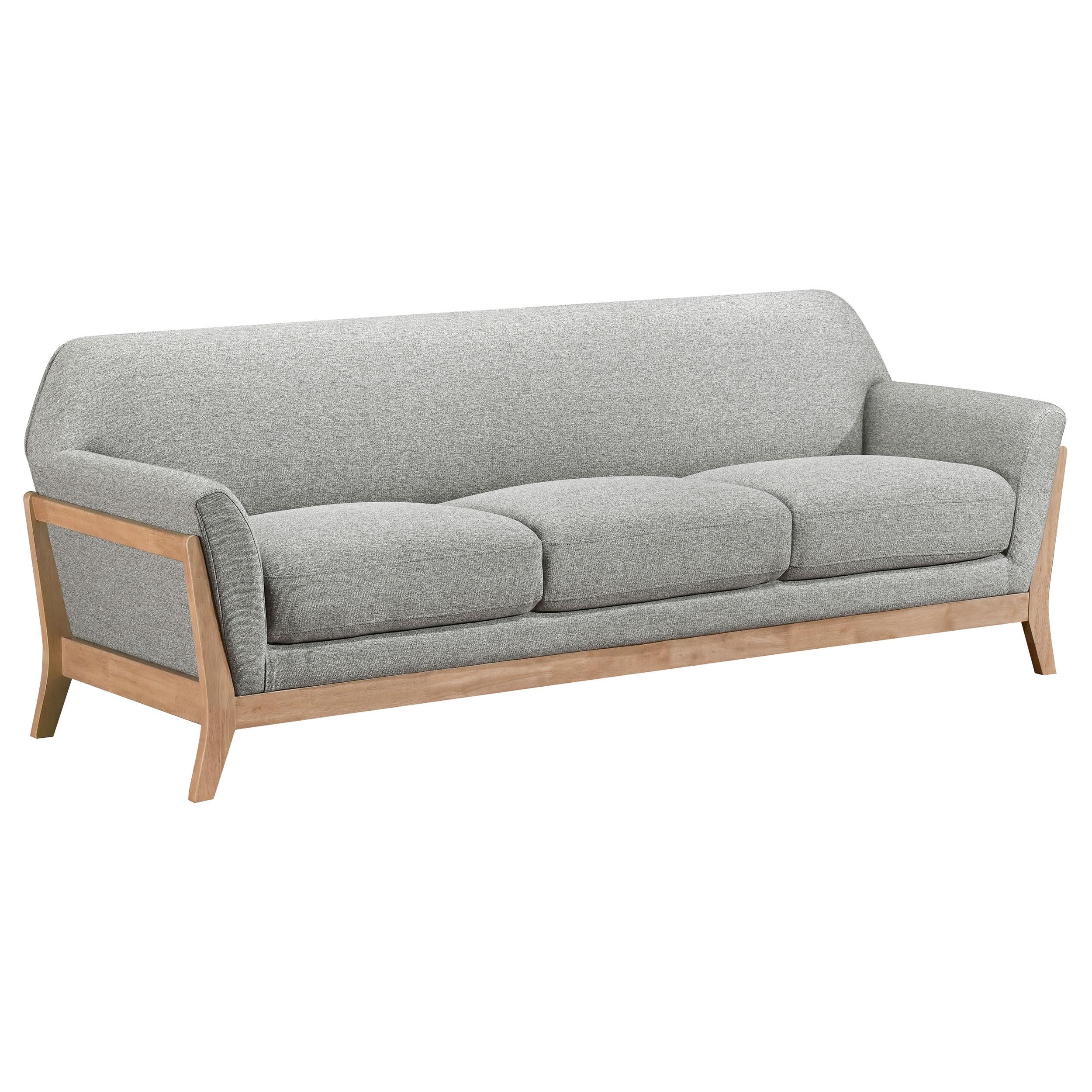  Coaster Furniture Vaughn 511071 Fabric Upholstered Flared Arm Sofa - Grey IMAGE 1