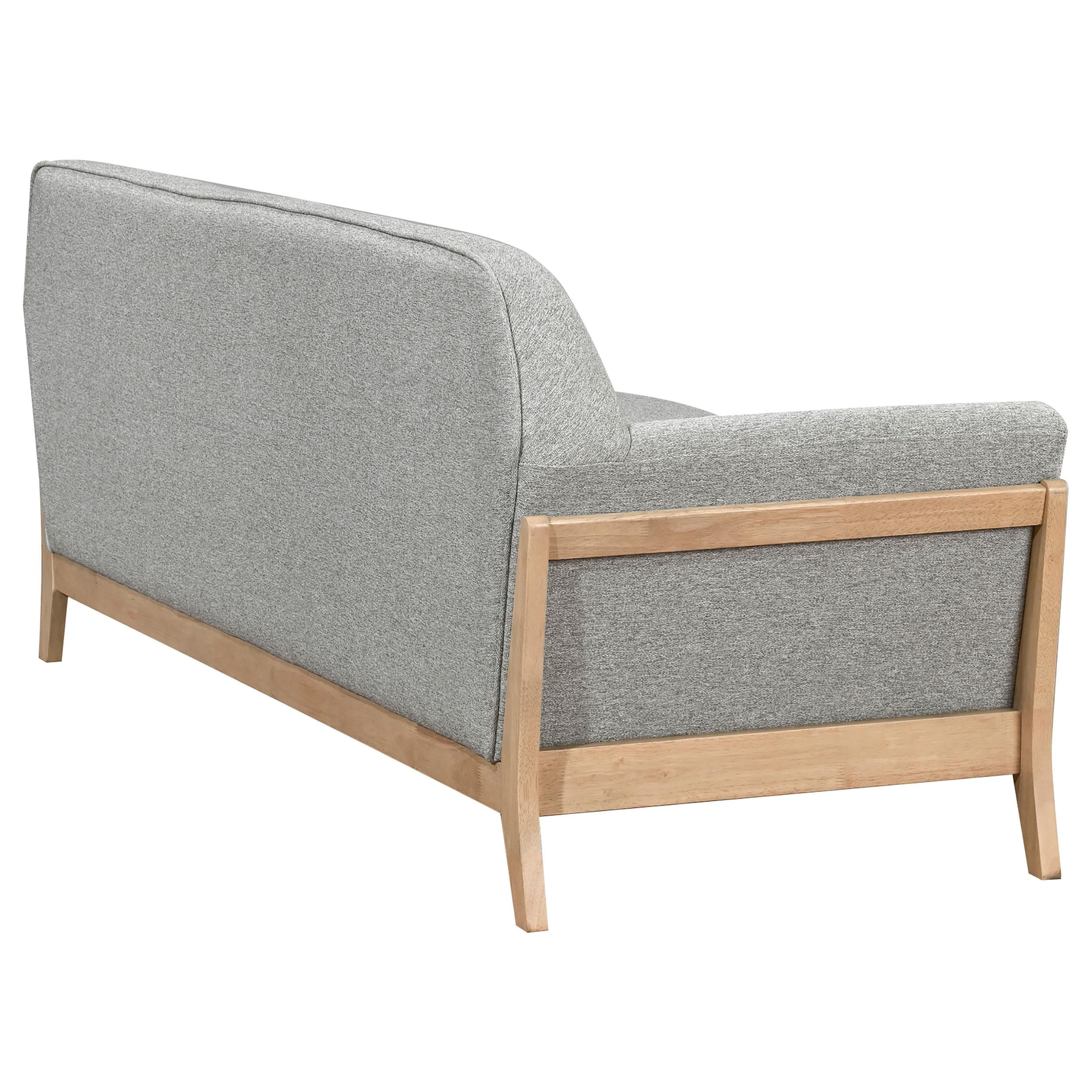  Coaster Furniture Vaughn 511071 Fabric Upholstered Flared Arm Sofa - Grey IMAGE 2