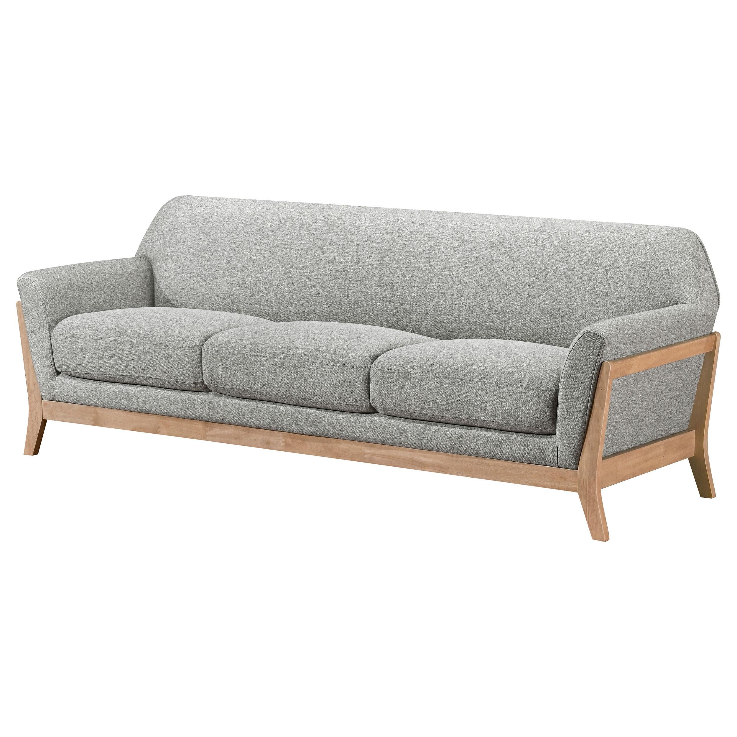  Coaster Furniture Vaughn 511071 Fabric Upholstered Flared Arm Sofa - Grey IMAGE 3