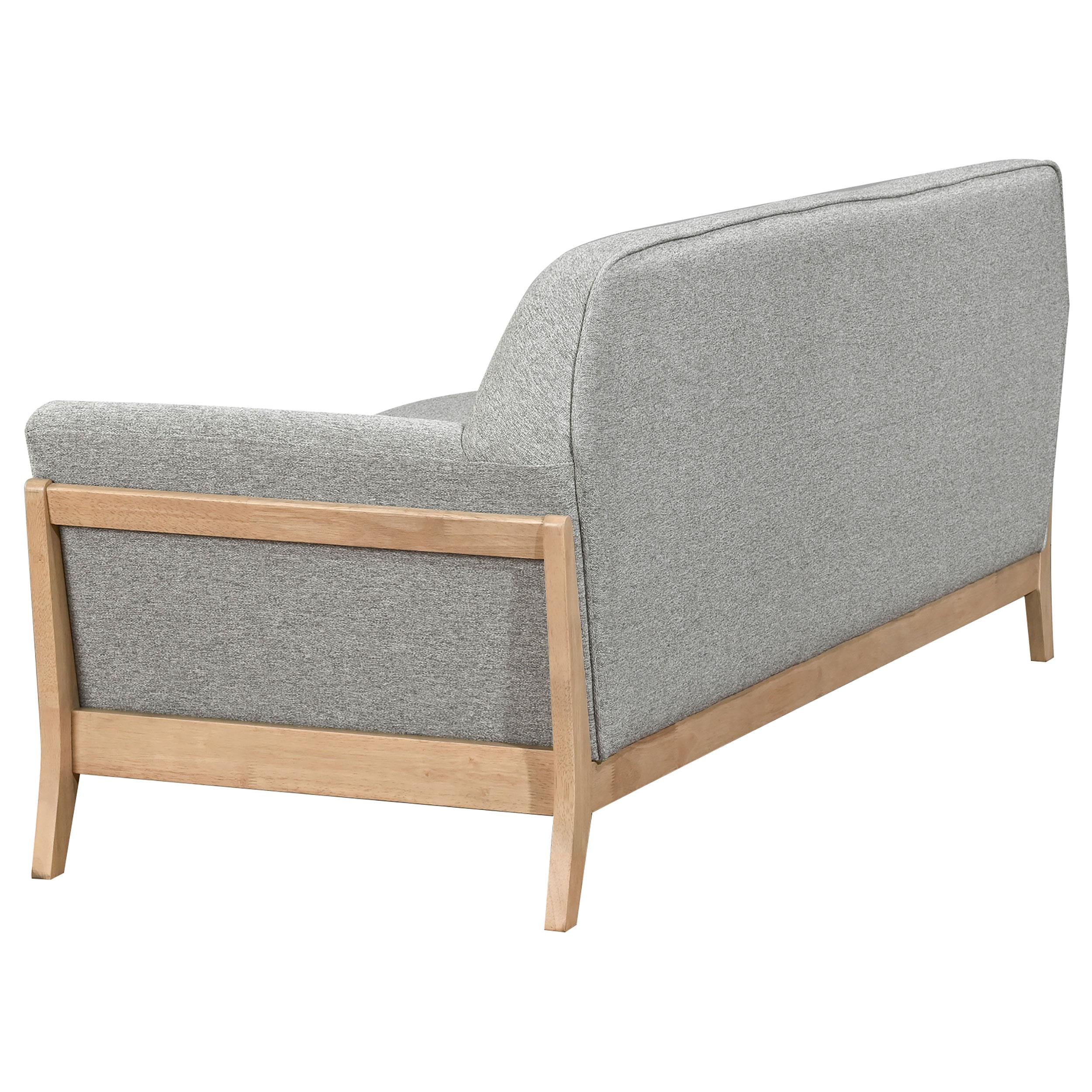  Coaster Furniture Vaughn 511071 Fabric Upholstered Flared Arm Sofa - Grey IMAGE 6