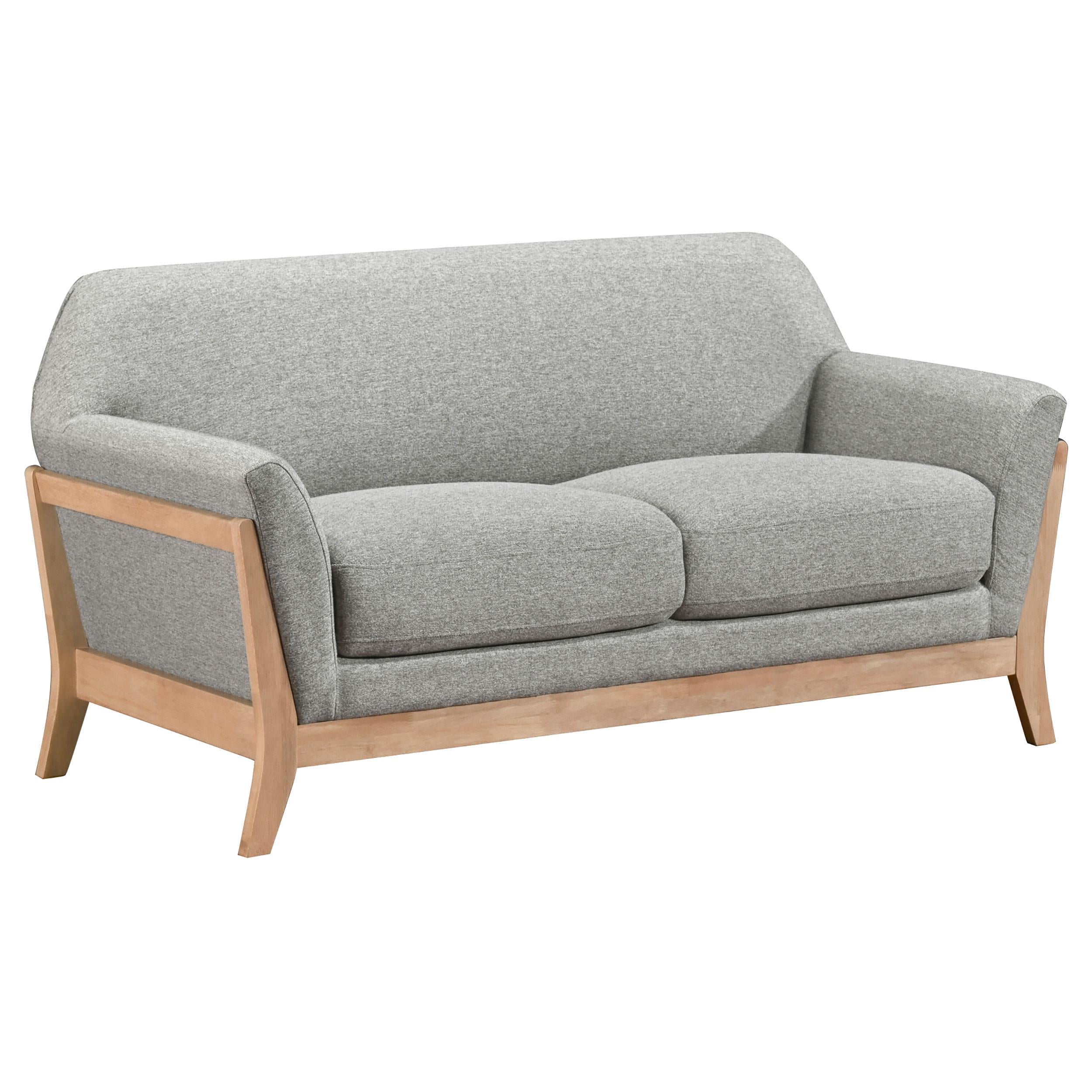  Coaster Furniture Vaughn 511072 Fabric Upholstered Flared Arm Loveseat - Grey IMAGE 1