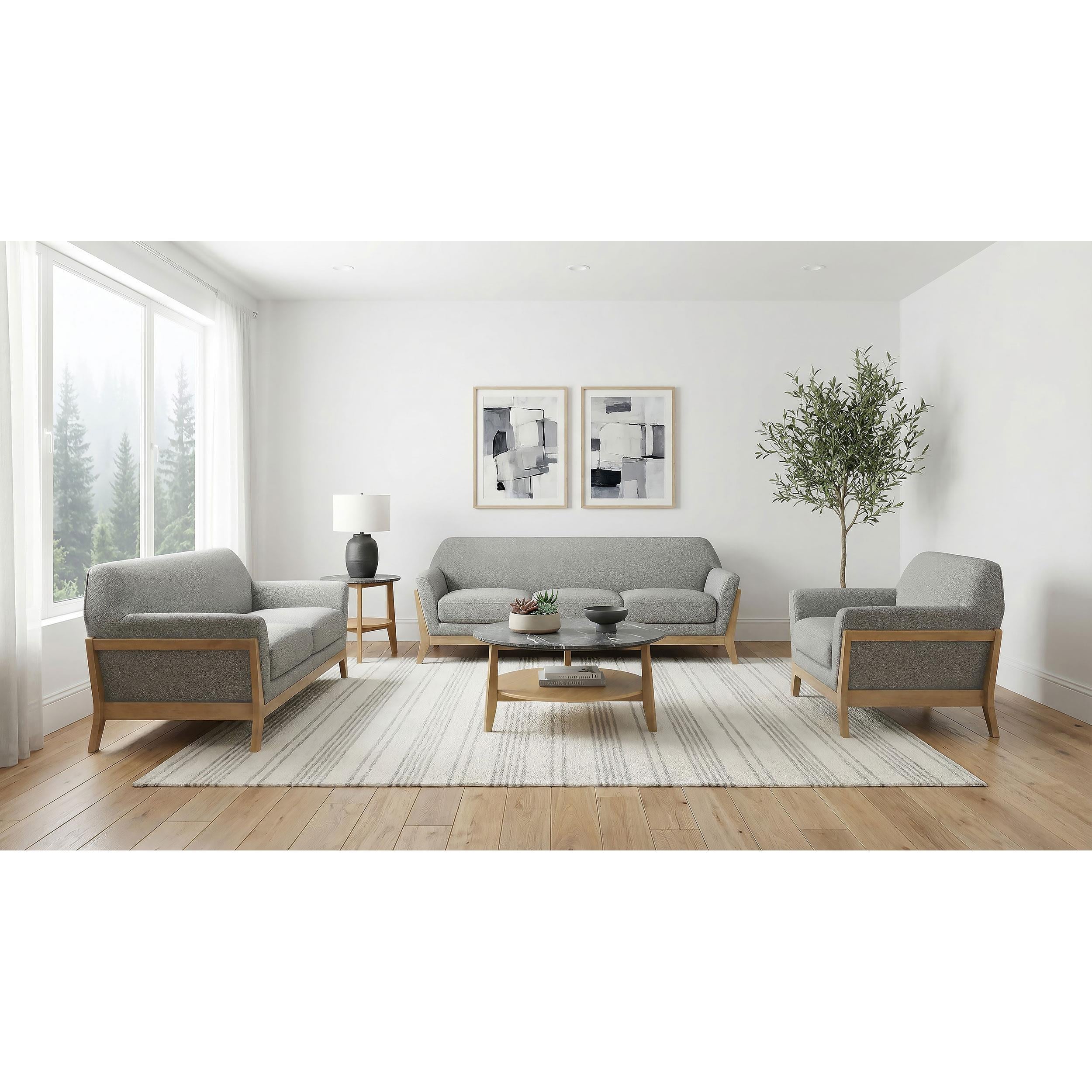  Coaster Furniture Vaughn 511072 Fabric Upholstered Flared Arm Loveseat - Grey IMAGE 11