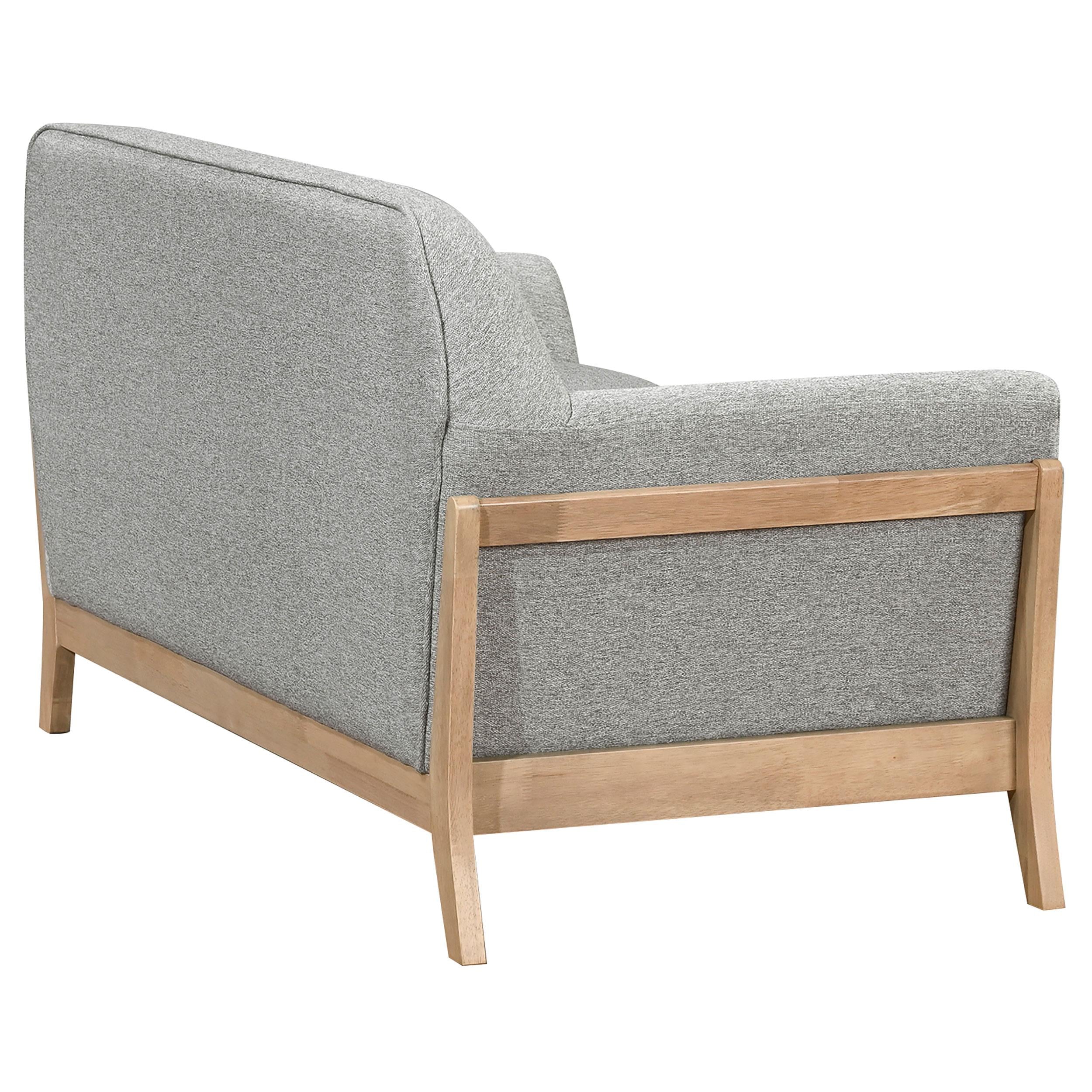  Coaster Furniture Vaughn 511072 Fabric Upholstered Flared Arm Loveseat - Grey IMAGE 2