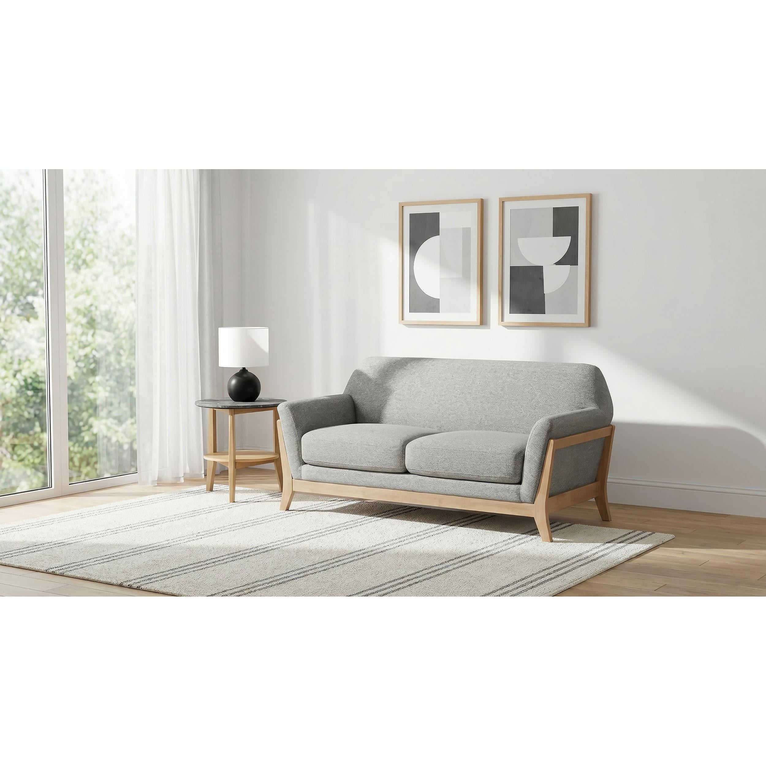  Coaster Furniture Vaughn 511072 Fabric Upholstered Flared Arm Loveseat - Grey IMAGE 3