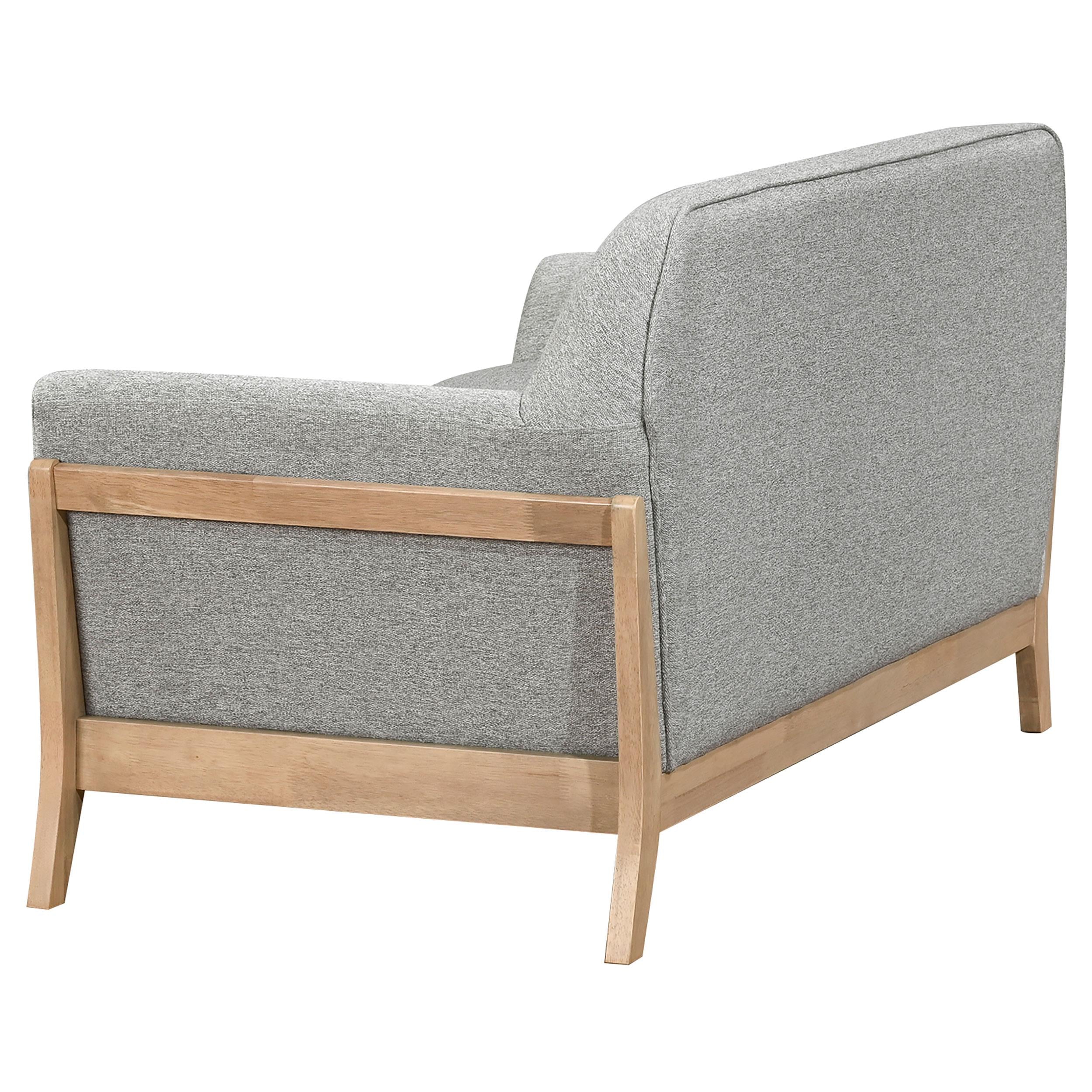  Coaster Furniture Vaughn 511072 Fabric Upholstered Flared Arm Loveseat - Grey IMAGE 6
