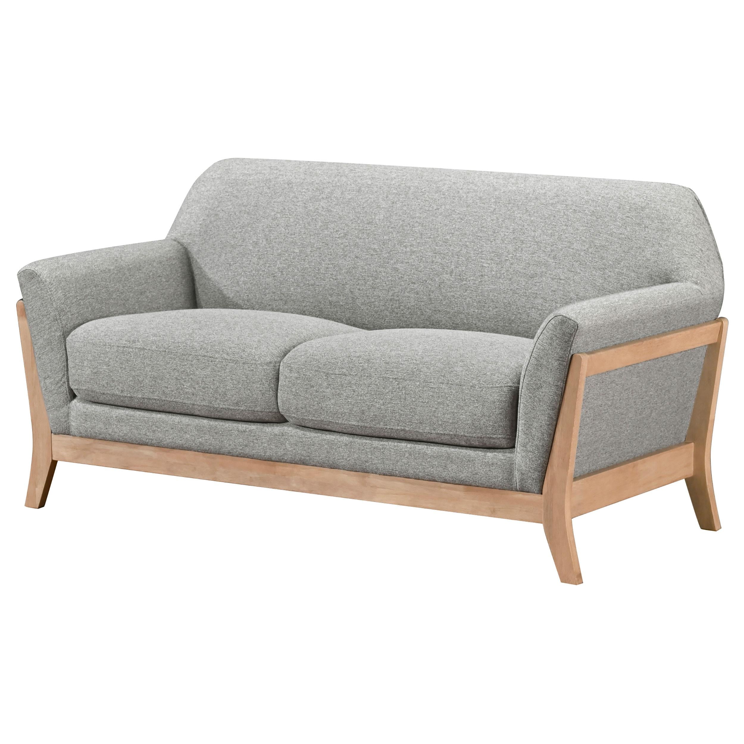  Coaster Furniture Vaughn 511072 Fabric Upholstered Flared Arm Loveseat - Grey IMAGE 7