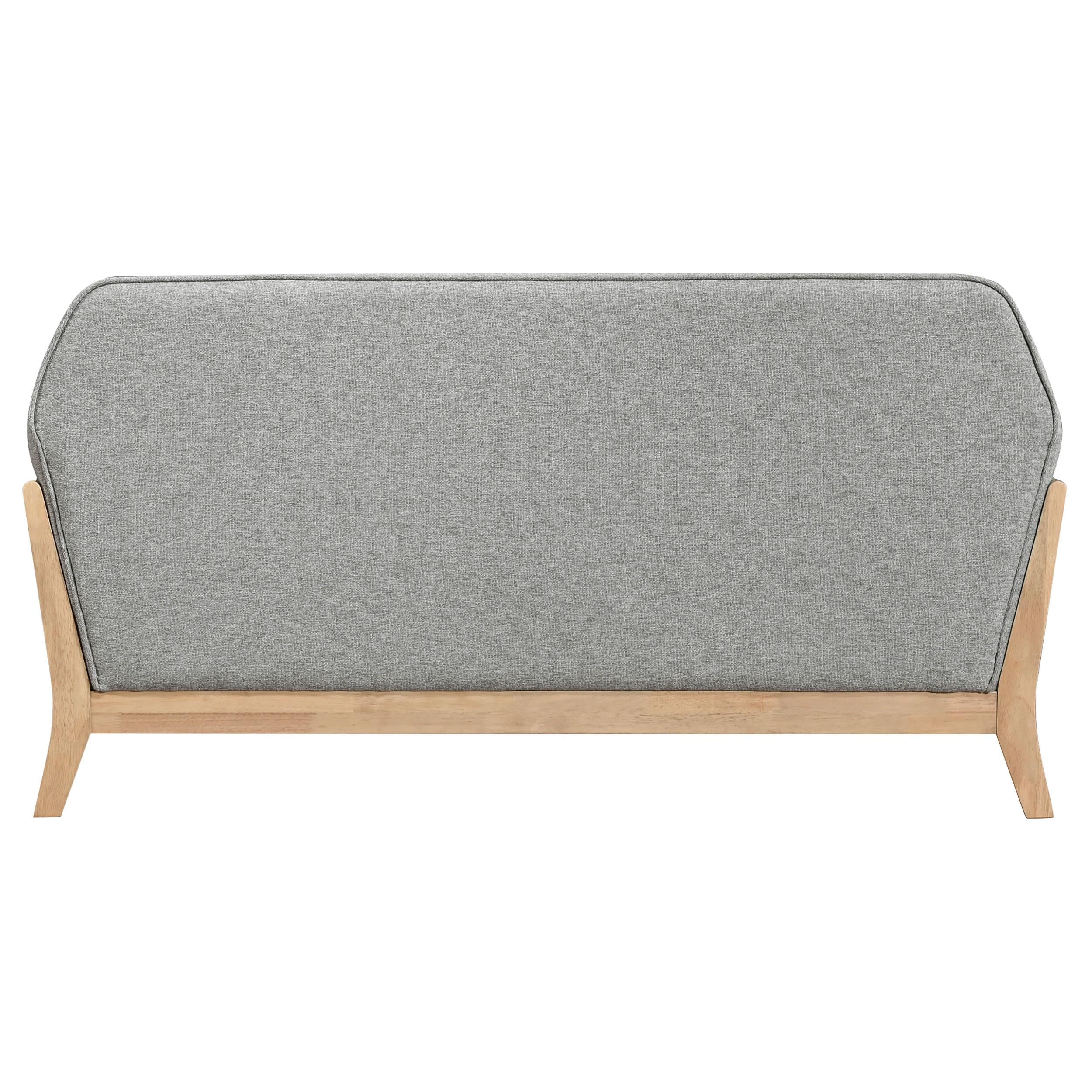  Coaster Furniture Vaughn 511072 Fabric Upholstered Flared Arm Loveseat - Grey IMAGE 9