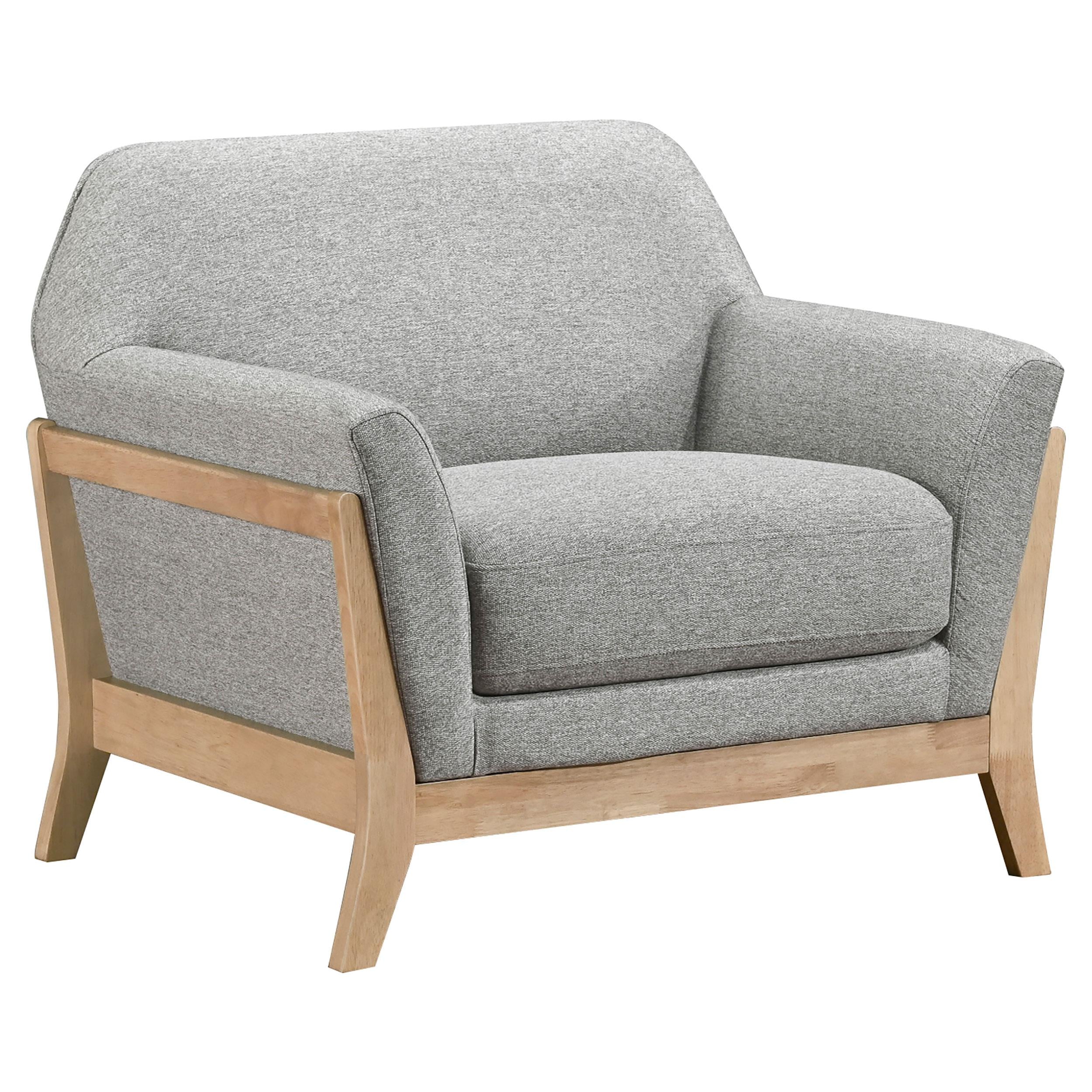  Coaster Furniture Vaughn 511073 Fabric Upholstered Flared Arm Accent Chair - Grey IMAGE 1
