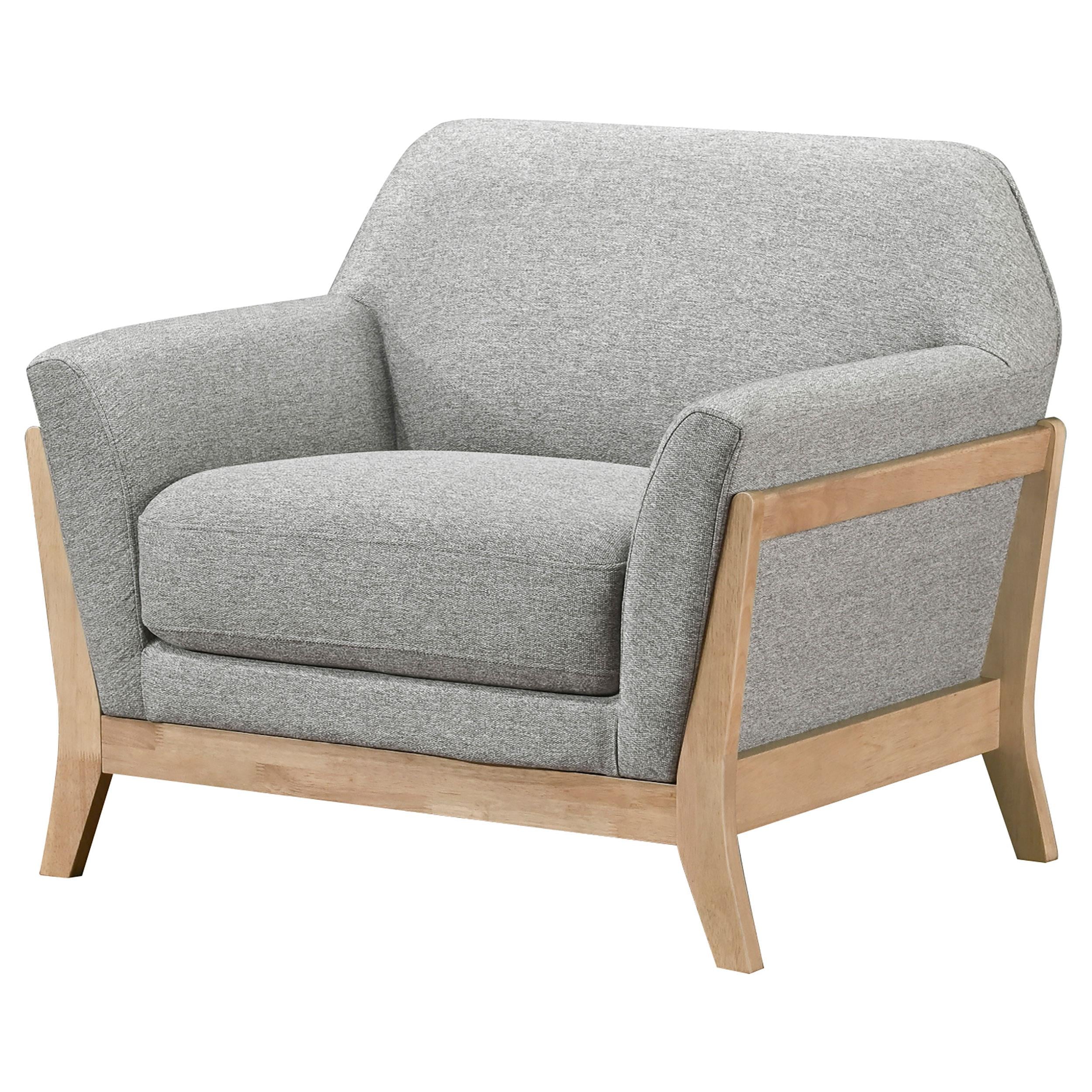  Coaster Furniture Vaughn 511073 Fabric Upholstered Flared Arm Accent Chair - Grey IMAGE 3