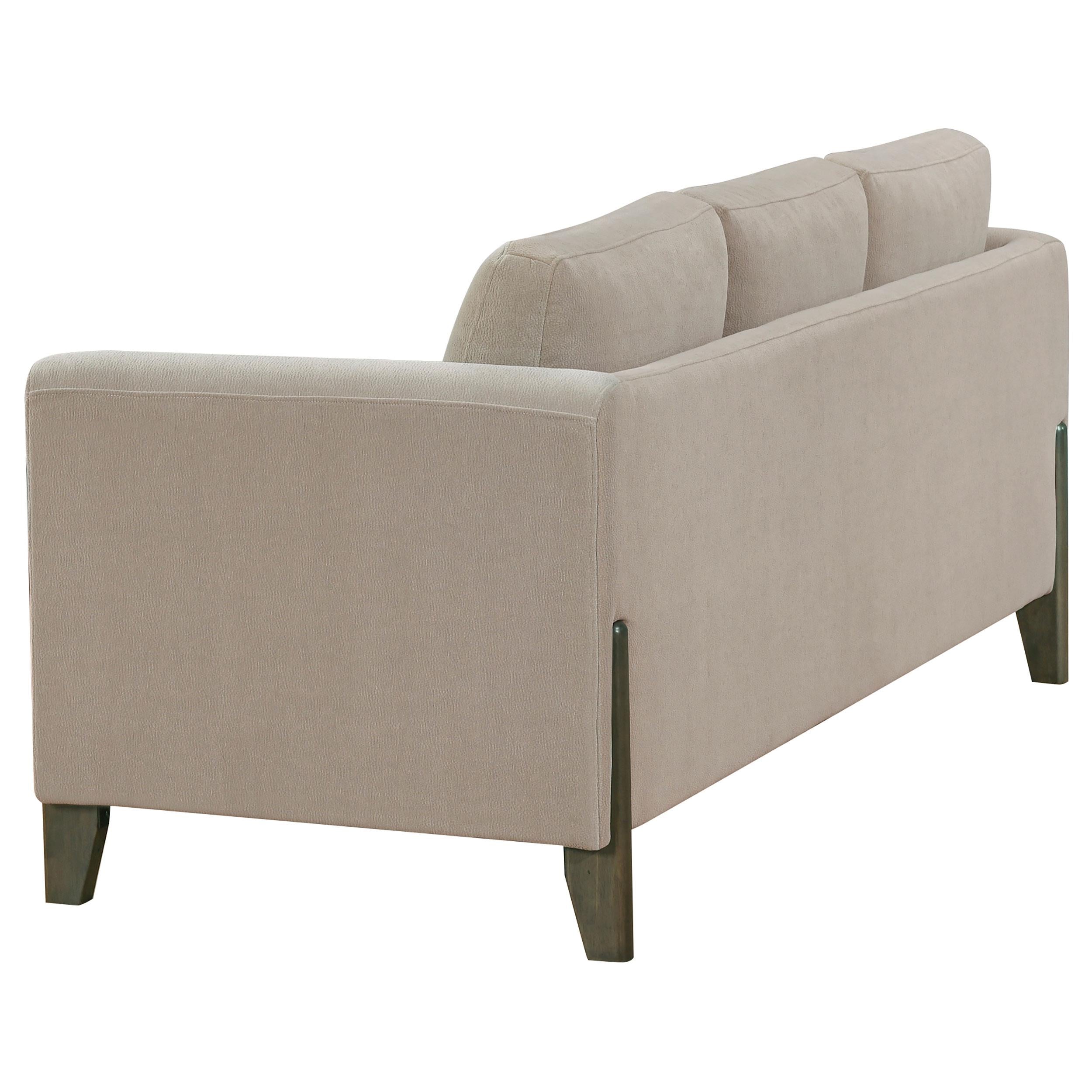  Coaster Furniture Islington 511101 Fabric Upholstered Panel Arm Sofa - Taupe IMAGE 3