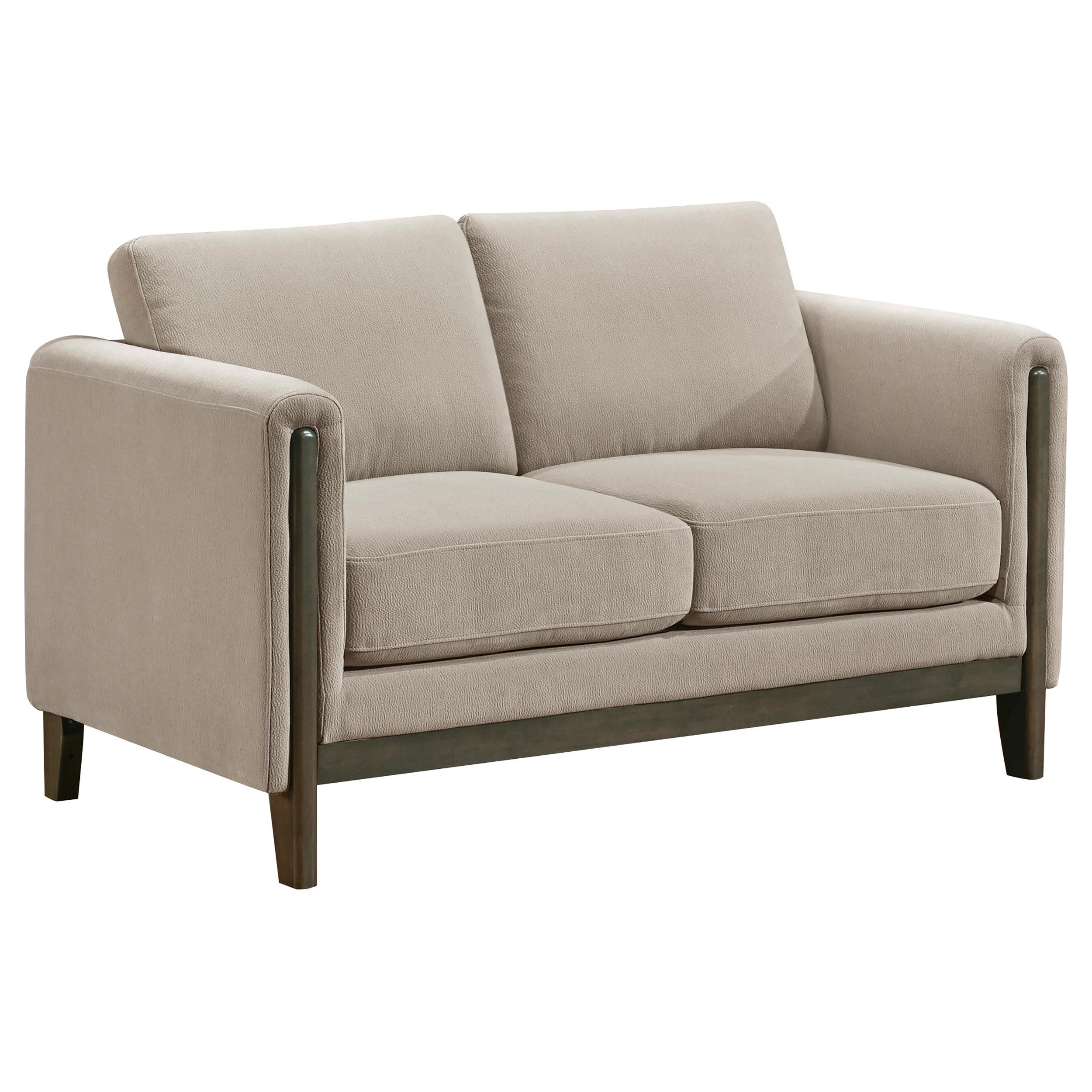  Coaster Furniture Islington 511102 Fabric Upholstered Panel Arm Loveseat - Taupe IMAGE 1