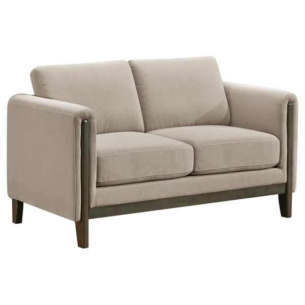 Coaster Furniture Islington 511102 Fabric Upholstered Panel Arm Loveseat - Taupe