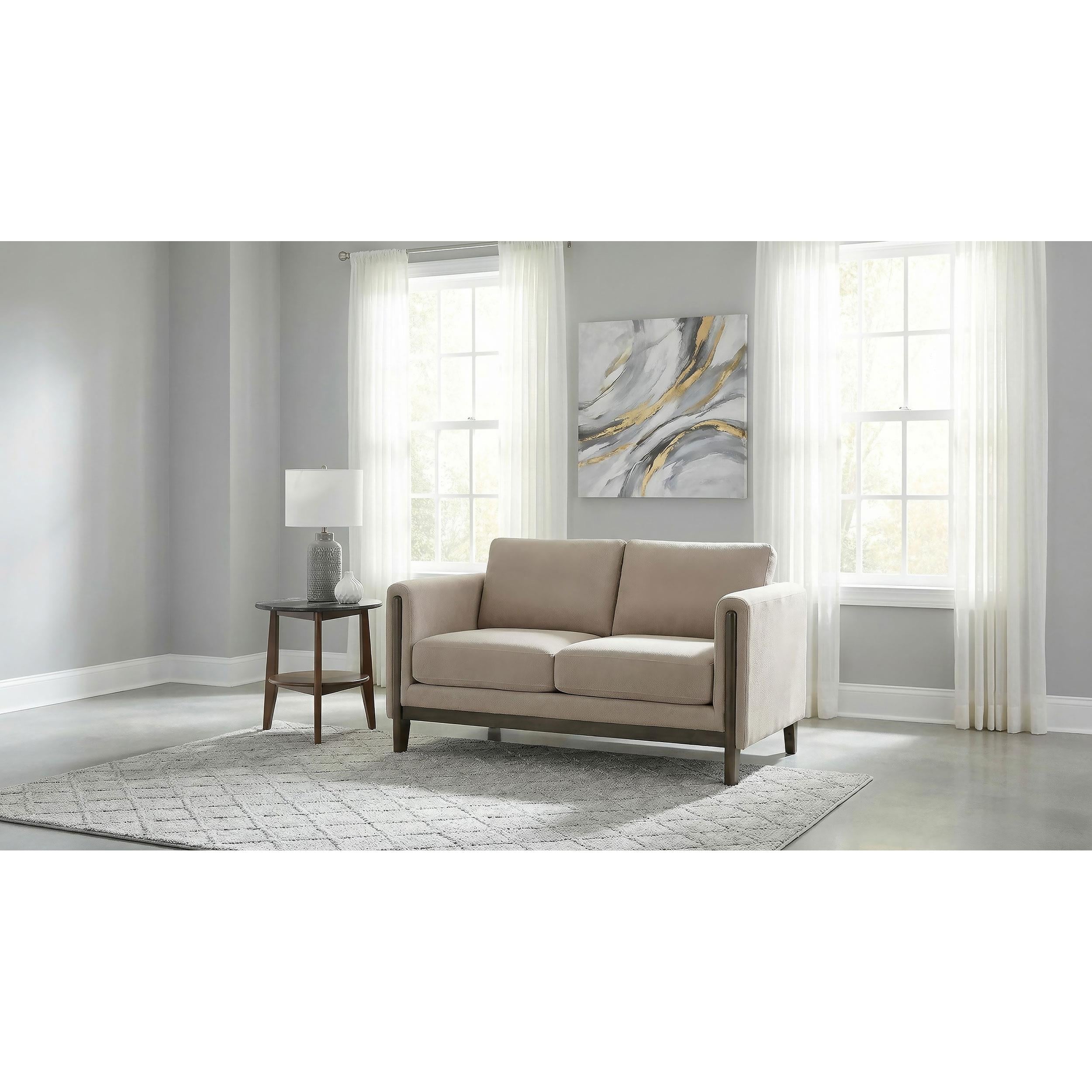  Coaster Furniture Islington 511102 Fabric Upholstered Panel Arm Loveseat - Taupe IMAGE 2