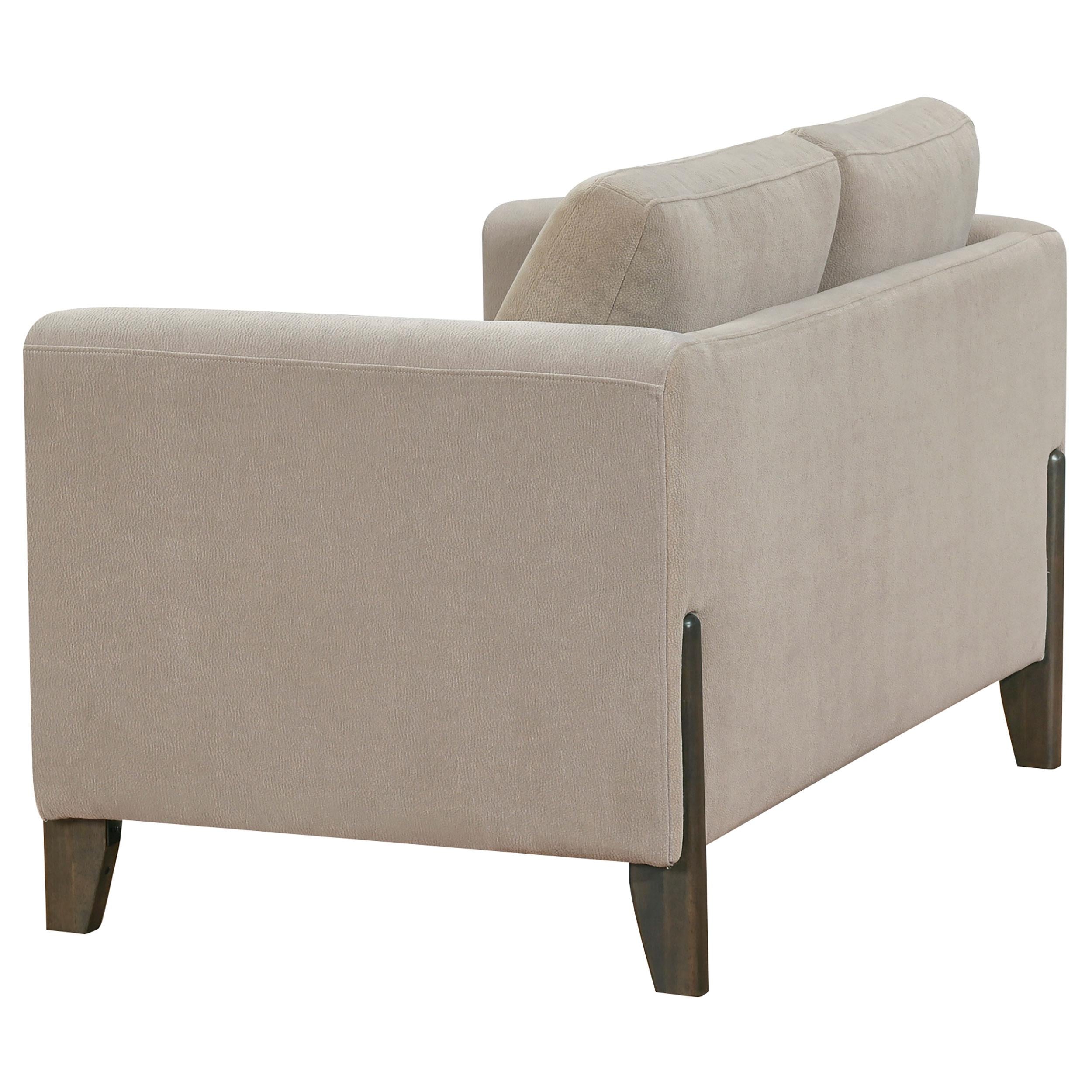 Coaster Furniture Islington 511102 Fabric Upholstered Panel Arm Loveseat - Taupe IMAGE 3
