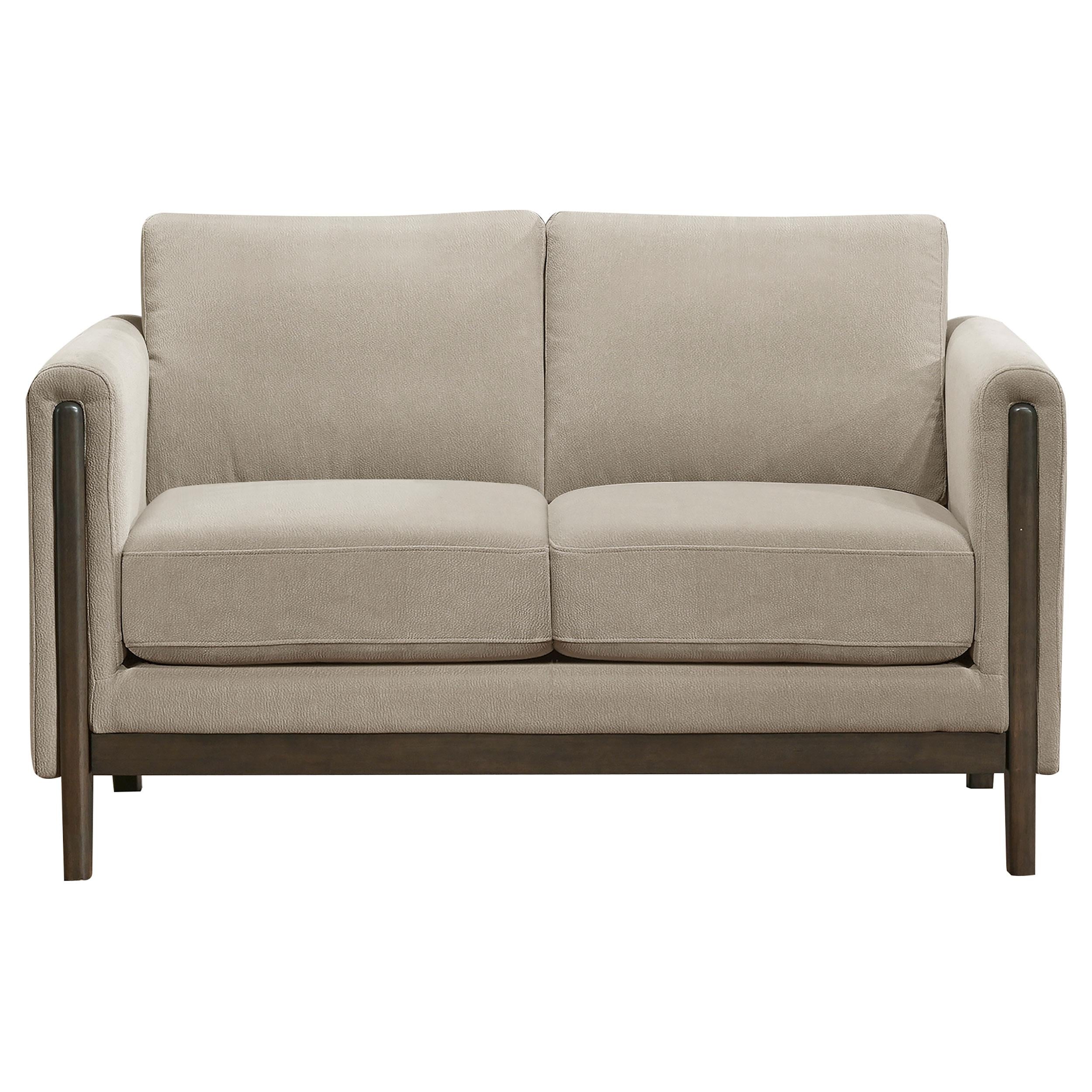  Coaster Furniture Islington 511102 Fabric Upholstered Panel Arm Loveseat - Taupe IMAGE 6