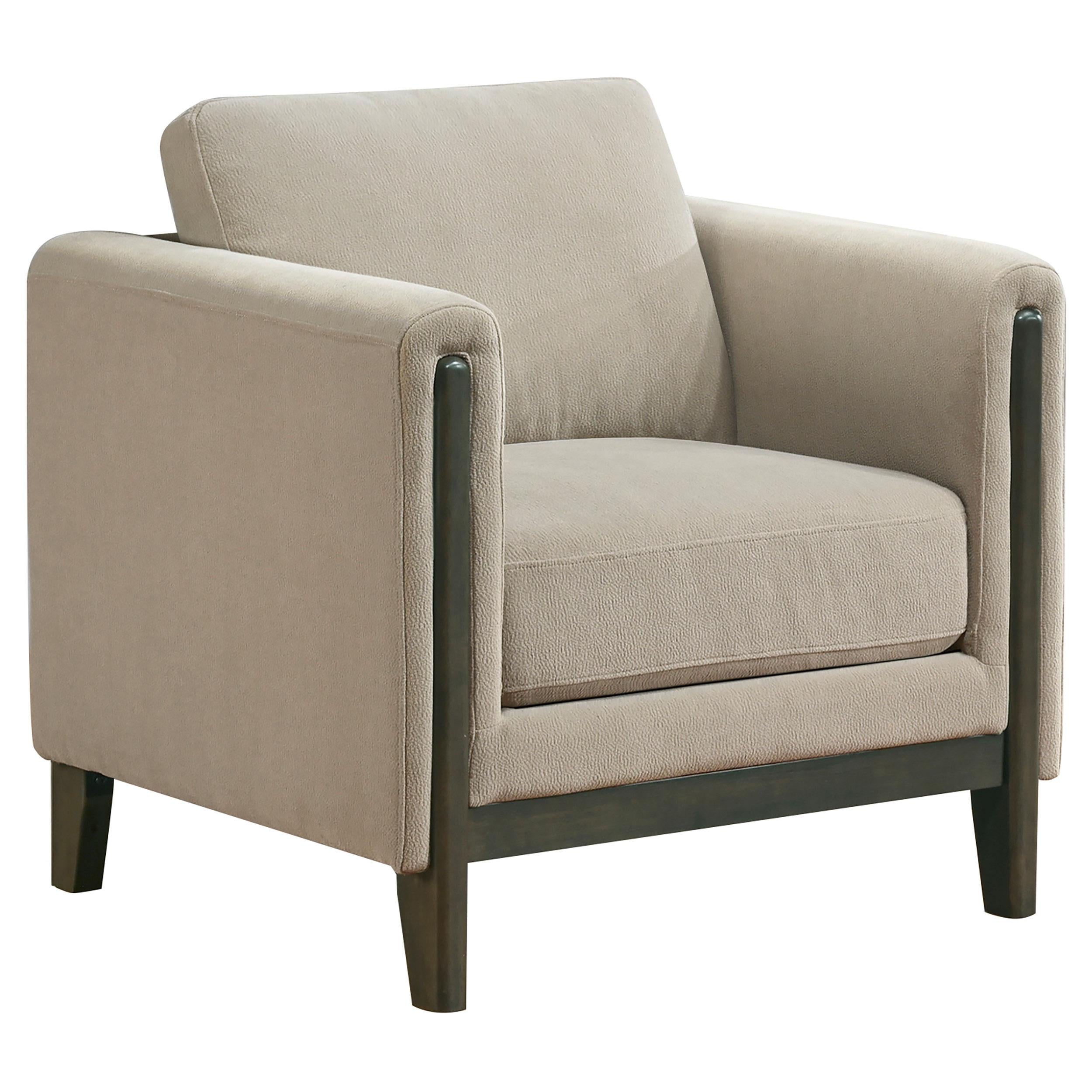  Coaster Furniture Islington 511103 Fabric Upholstered Panel Arm Accent Chair - Taupe IMAGE 1
