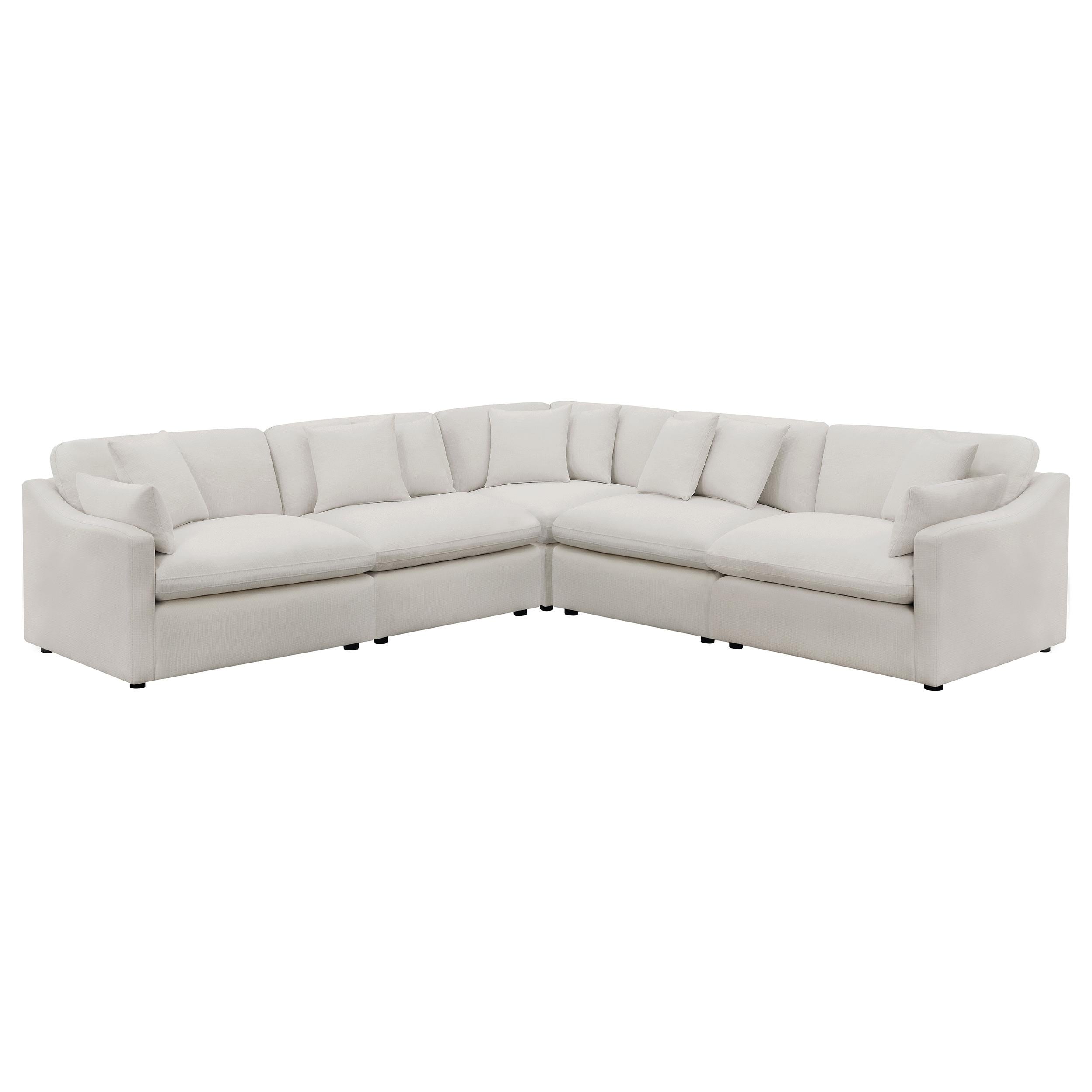  Coaster Furniture Hobson 551451-SETA 5-piece Upholstered Modular Sectional Sofa - Ivory IMAGE 1