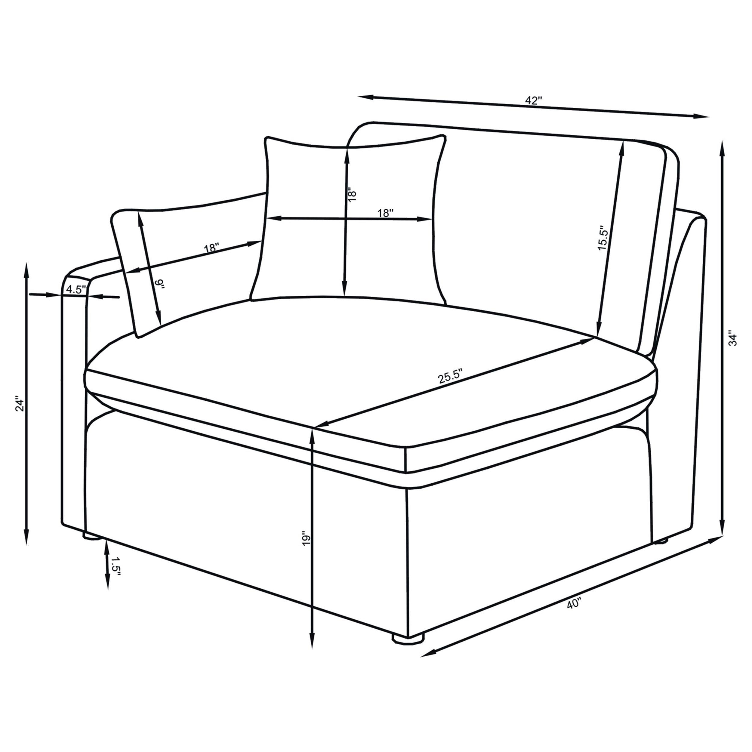  Coaster Furniture Hobson 551451-SETA 5-piece Upholstered Modular Sectional Sofa - Ivory IMAGE 10