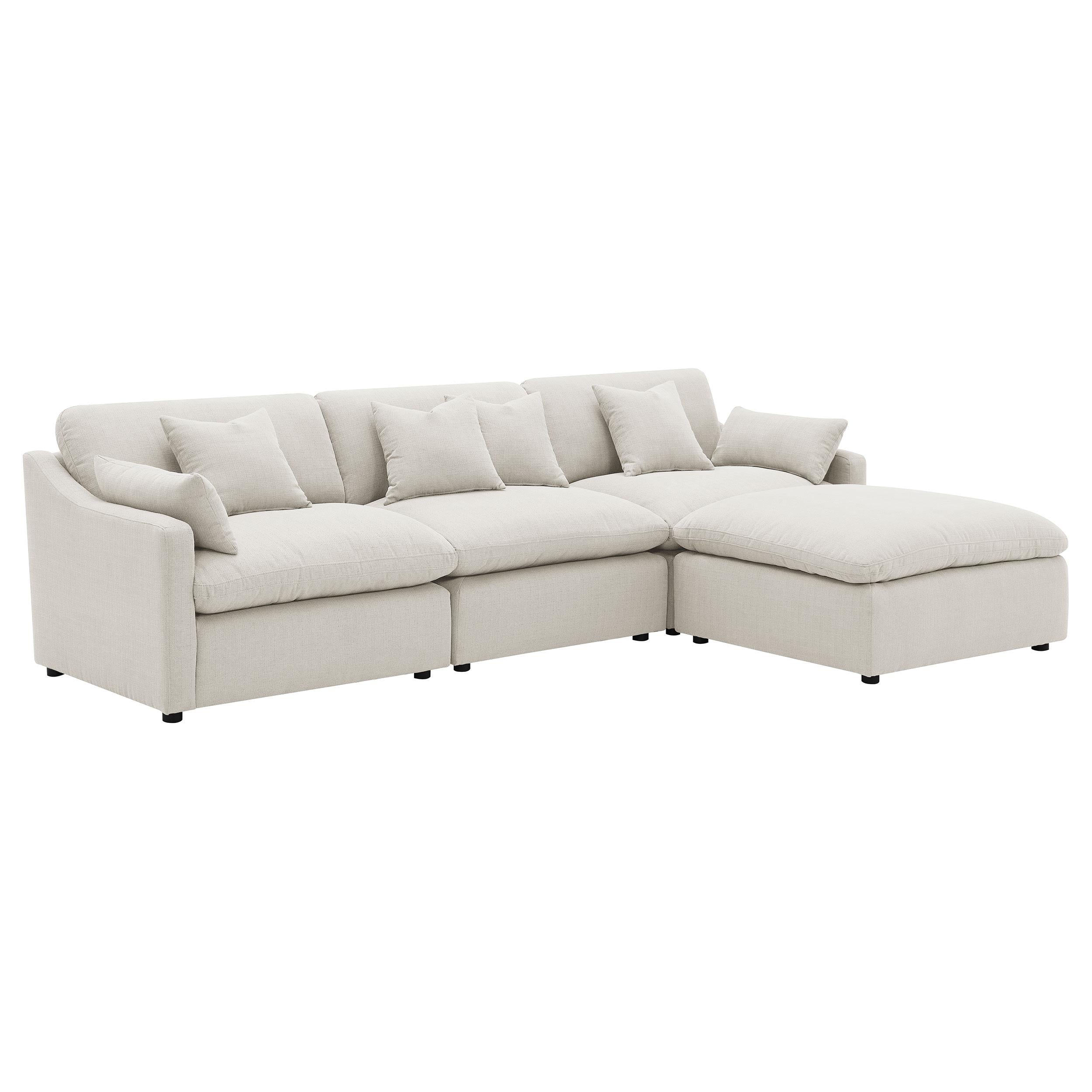  Coaster Furniture Hobson 551451-SETB 4-piece Upholstered Modular Sectional Sofa - Ivory IMAGE 1