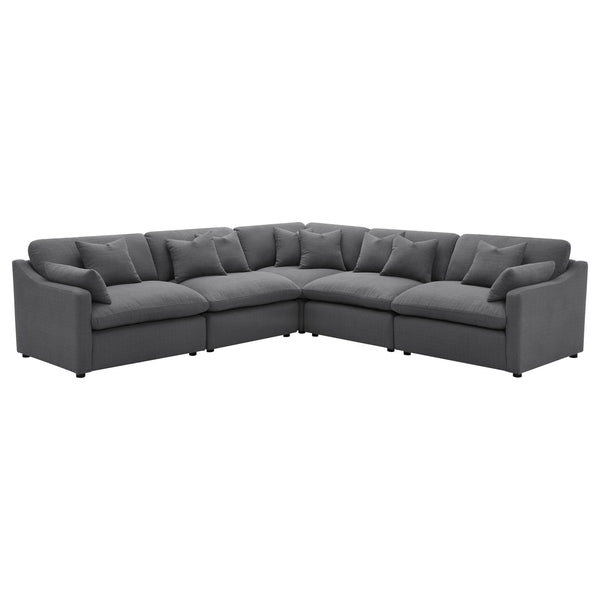 Coaster Furniture Hobson 551455-SETA 5-piece Upholstered Modular Sectional Sofa - Charcoal