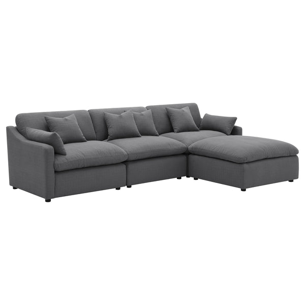 Coaster Furniture Hobson 551455-SETB 4-piece Upholstered Modular Sectional Sofa - Charcoal