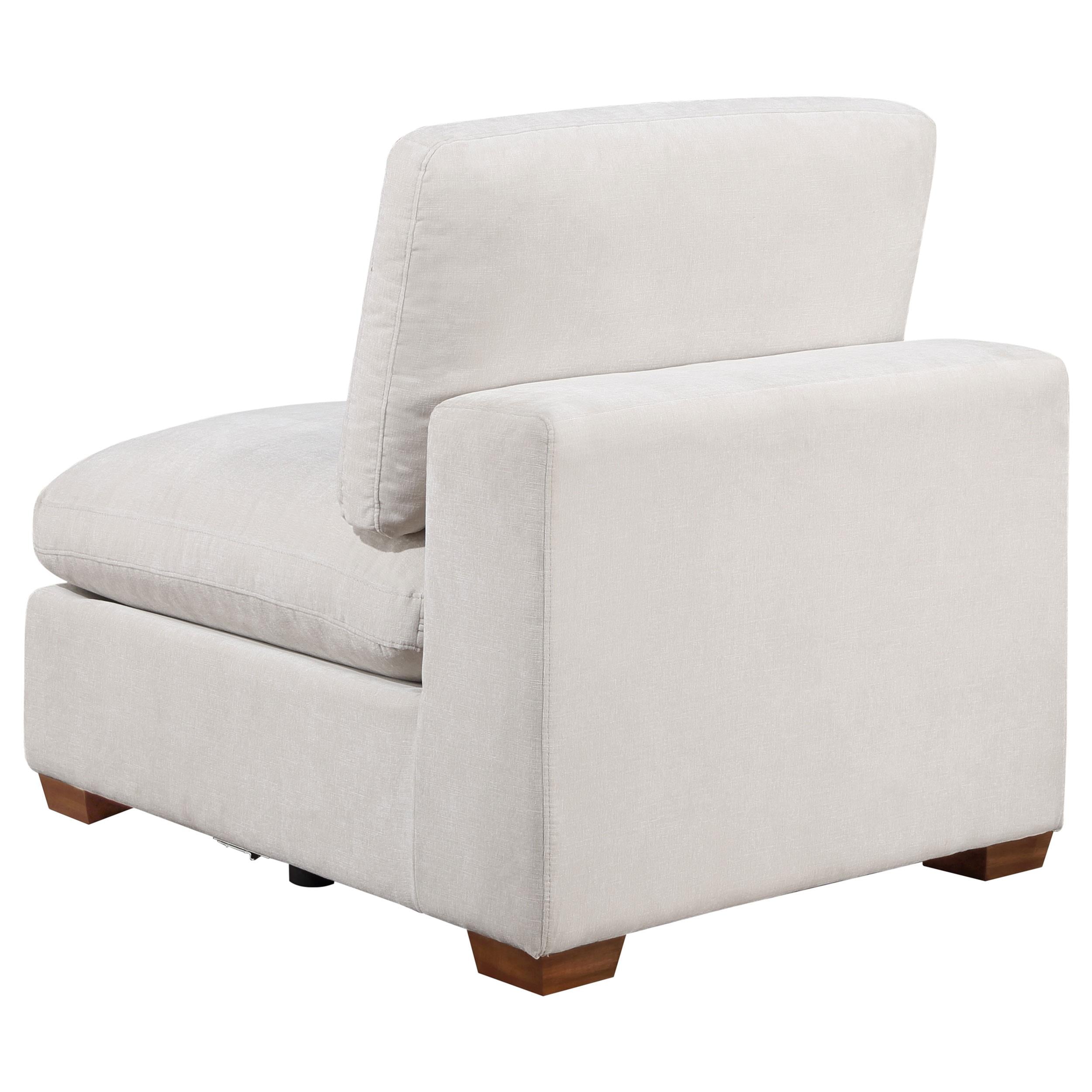  Coaster Furniture Lakeview 551461 Upholstered Armless Chair - Ivory IMAGE 2