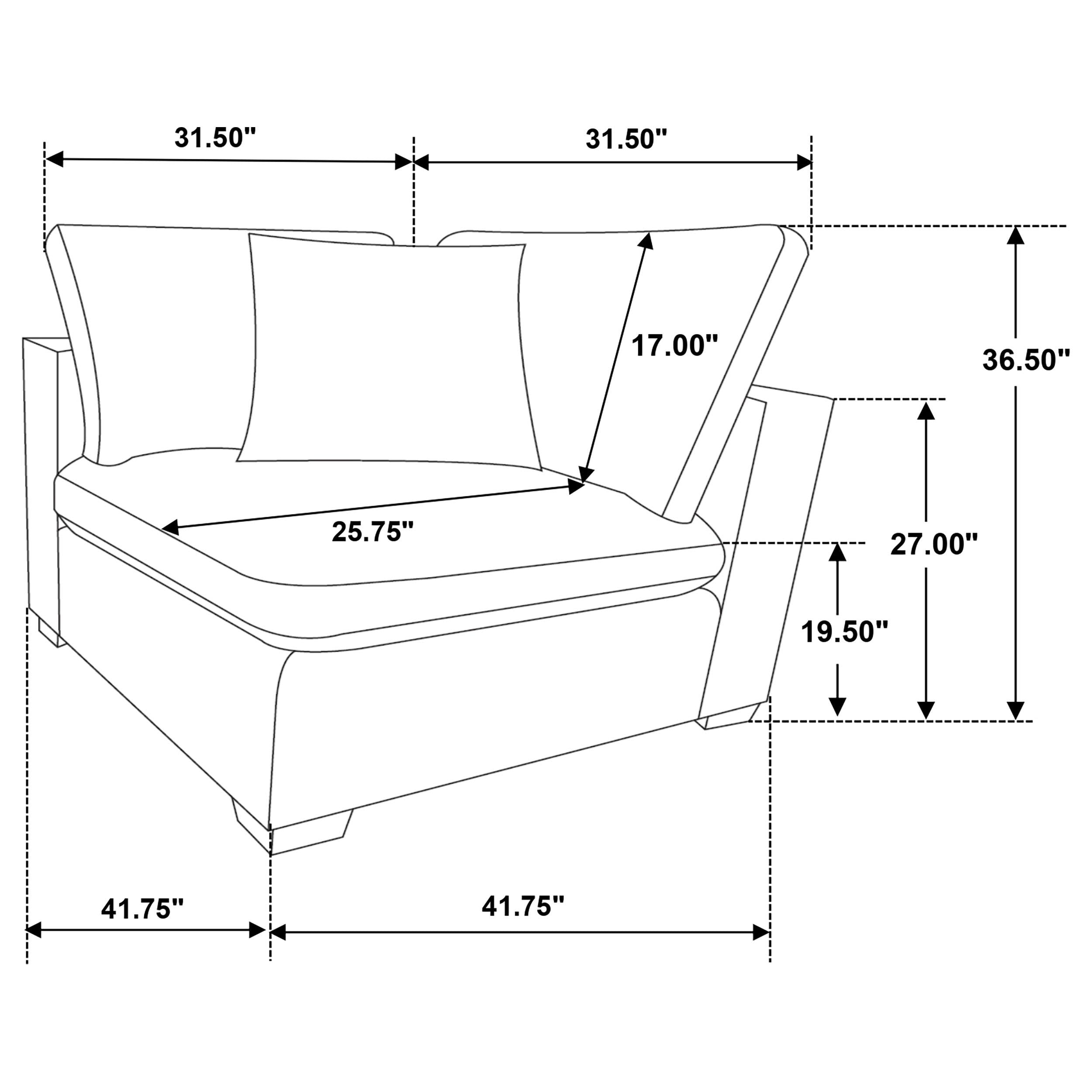  Coaster Furniture Lakeview 551462 Upholstered Corner Chair - Ivory IMAGE 3