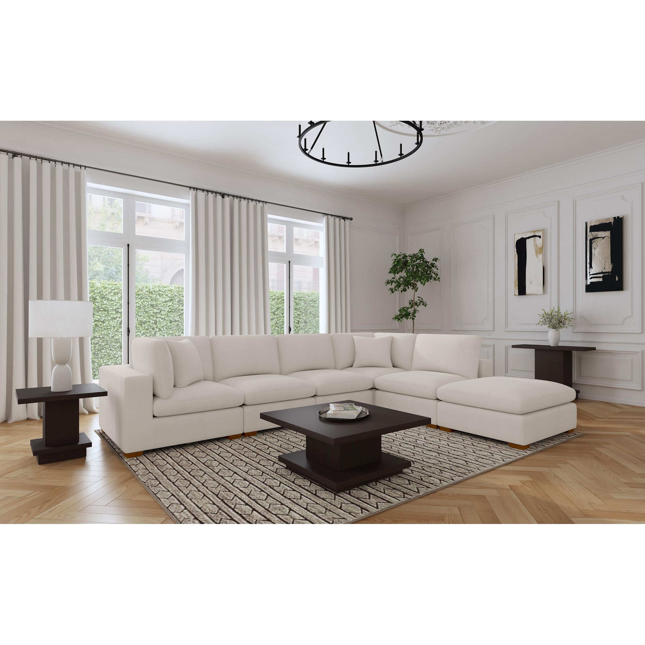  Coaster Furniture Lakeview 551462 Upholstered Corner Chair - Ivory IMAGE 6