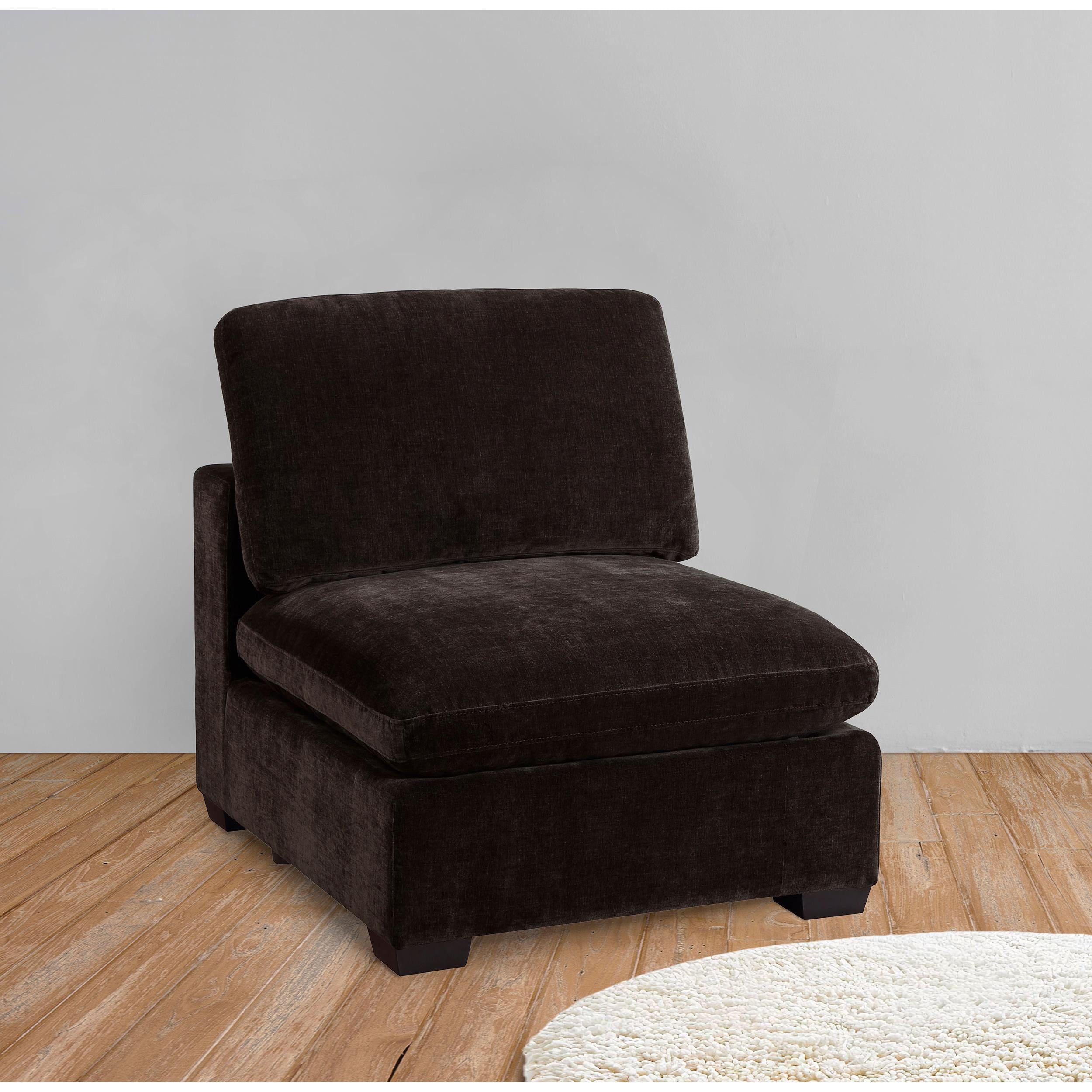 Coaster Furniture Lakeview 551464 Upholstered Armless Chair - Dark Chocolate IMAGE 4