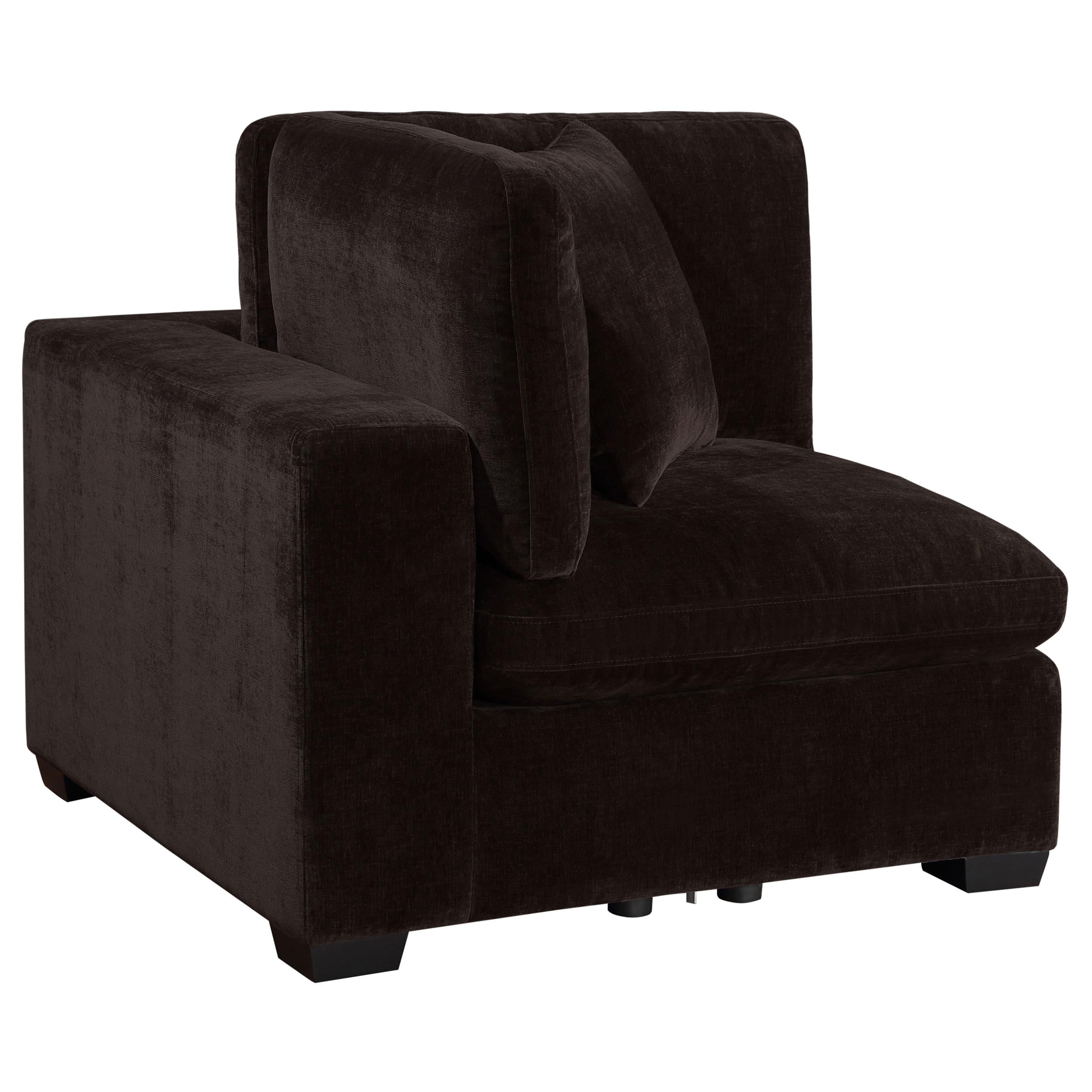  Coaster Furniture Lakeview 551465 Upholstered Corner Chair - Dark Chocolate IMAGE 1