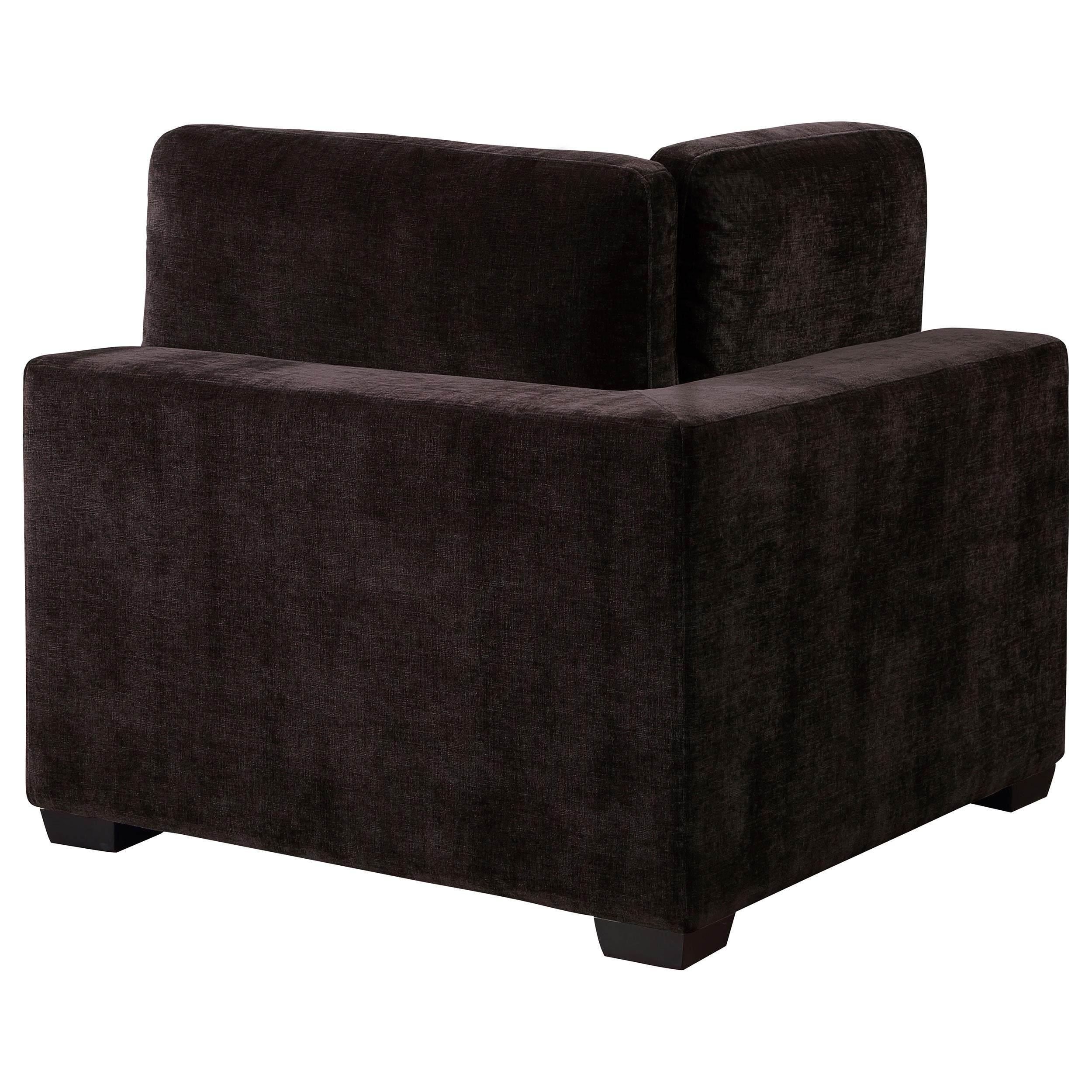  Coaster Furniture Lakeview 551465 Upholstered Corner Chair - Dark Chocolate IMAGE 7