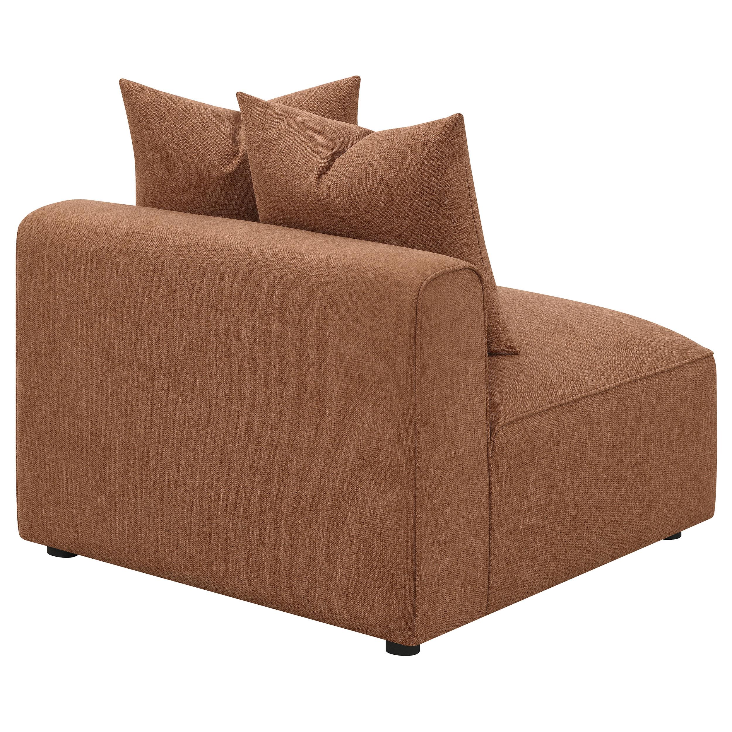  Coaster Furniture Jennifer 551591 Upholstered Armless Chair - Terracotta IMAGE 3