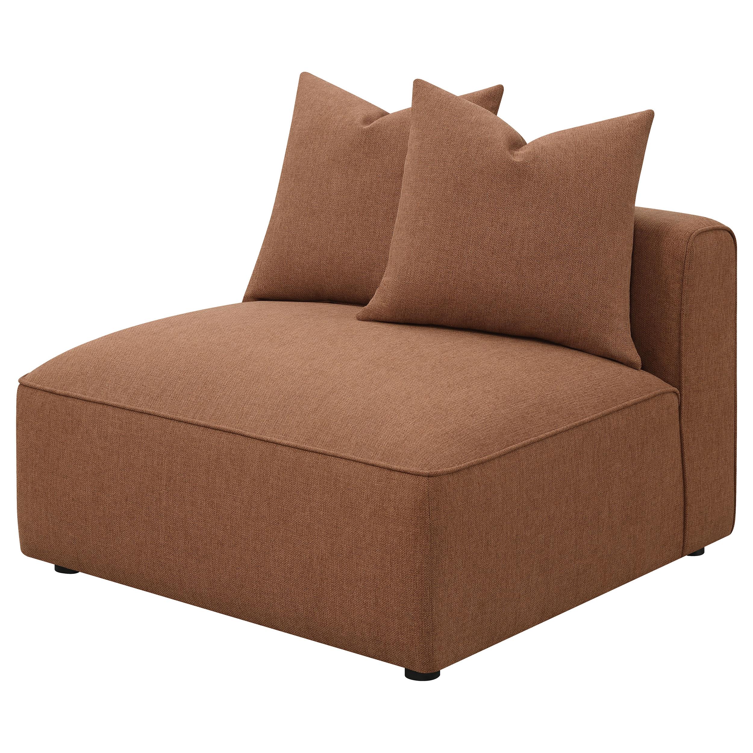  Coaster Furniture Jennifer 551591 Upholstered Armless Chair - Terracotta IMAGE 4