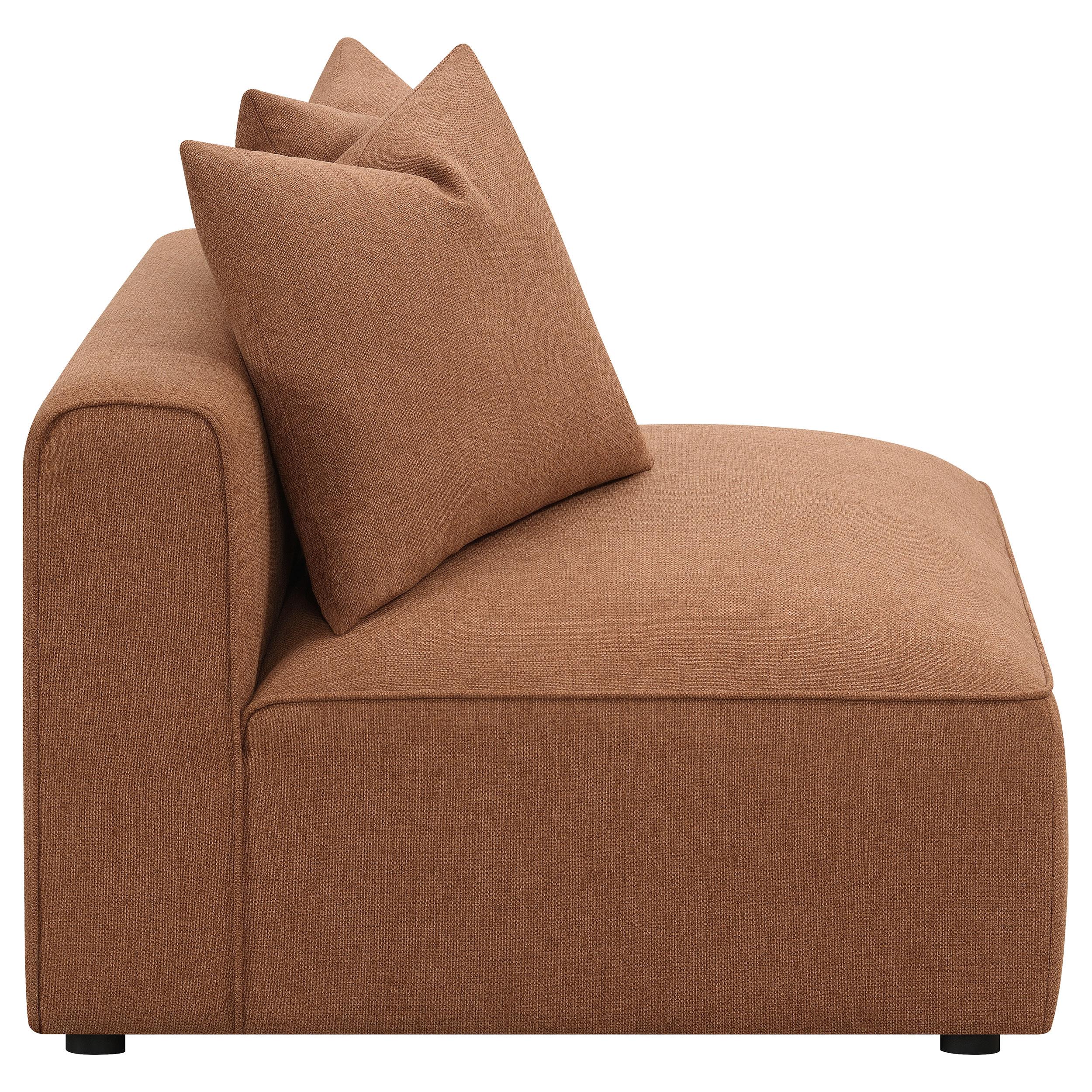  Coaster Furniture Jennifer 551591 Upholstered Armless Chair - Terracotta IMAGE 6