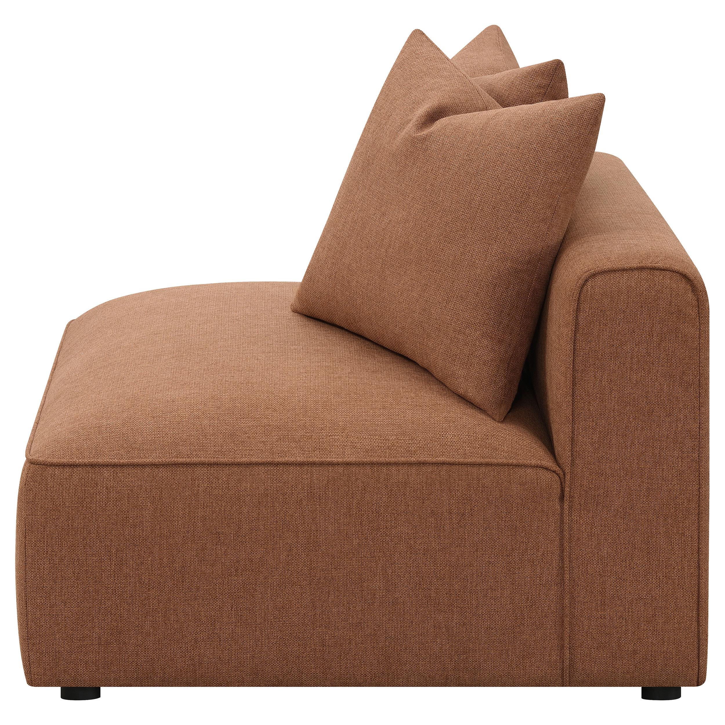  Coaster Furniture Jennifer 551591 Upholstered Armless Chair - Terracotta IMAGE 7