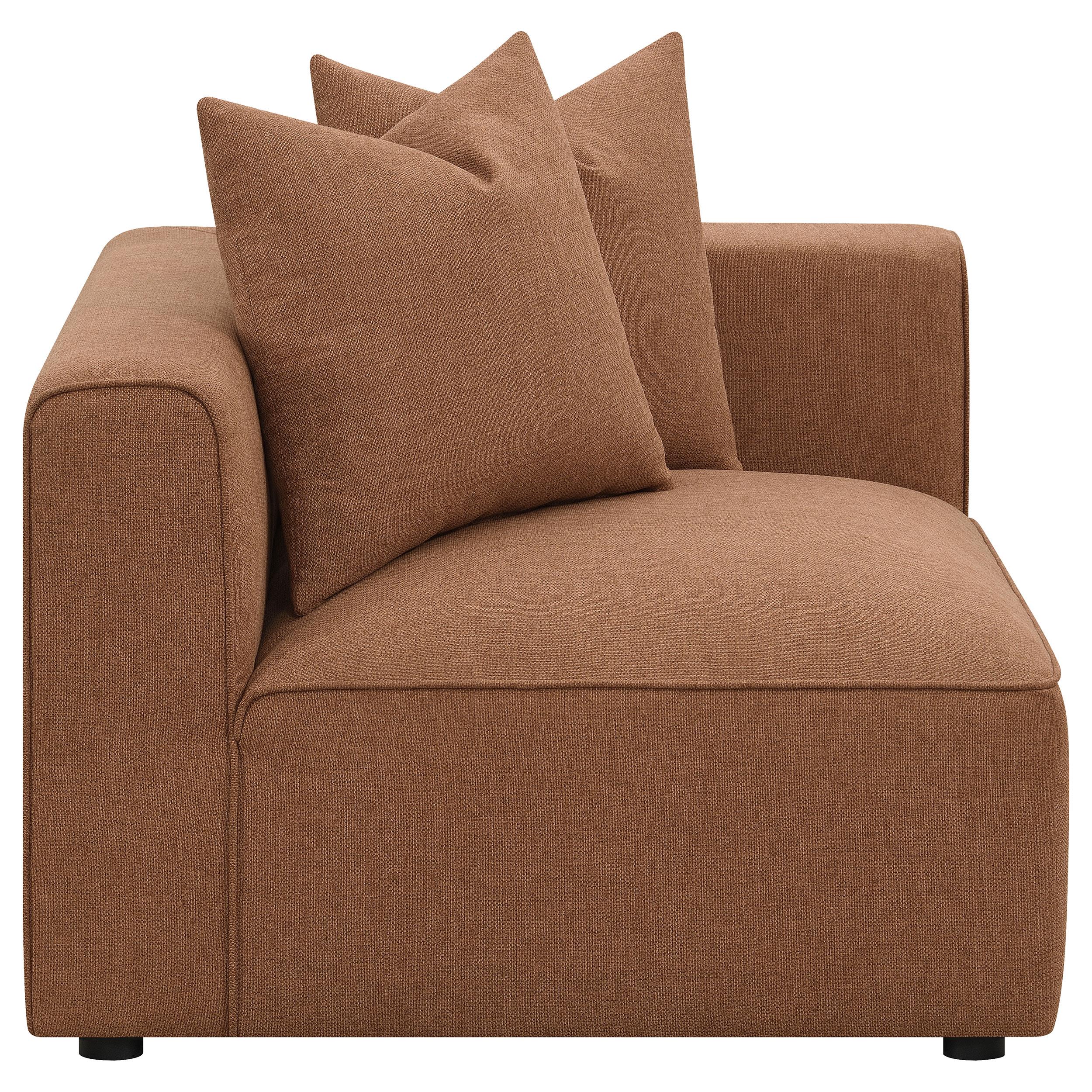  Coaster Furniture Jennifer 551592 Upholstered Corner Chair - Terracotta IMAGE 1