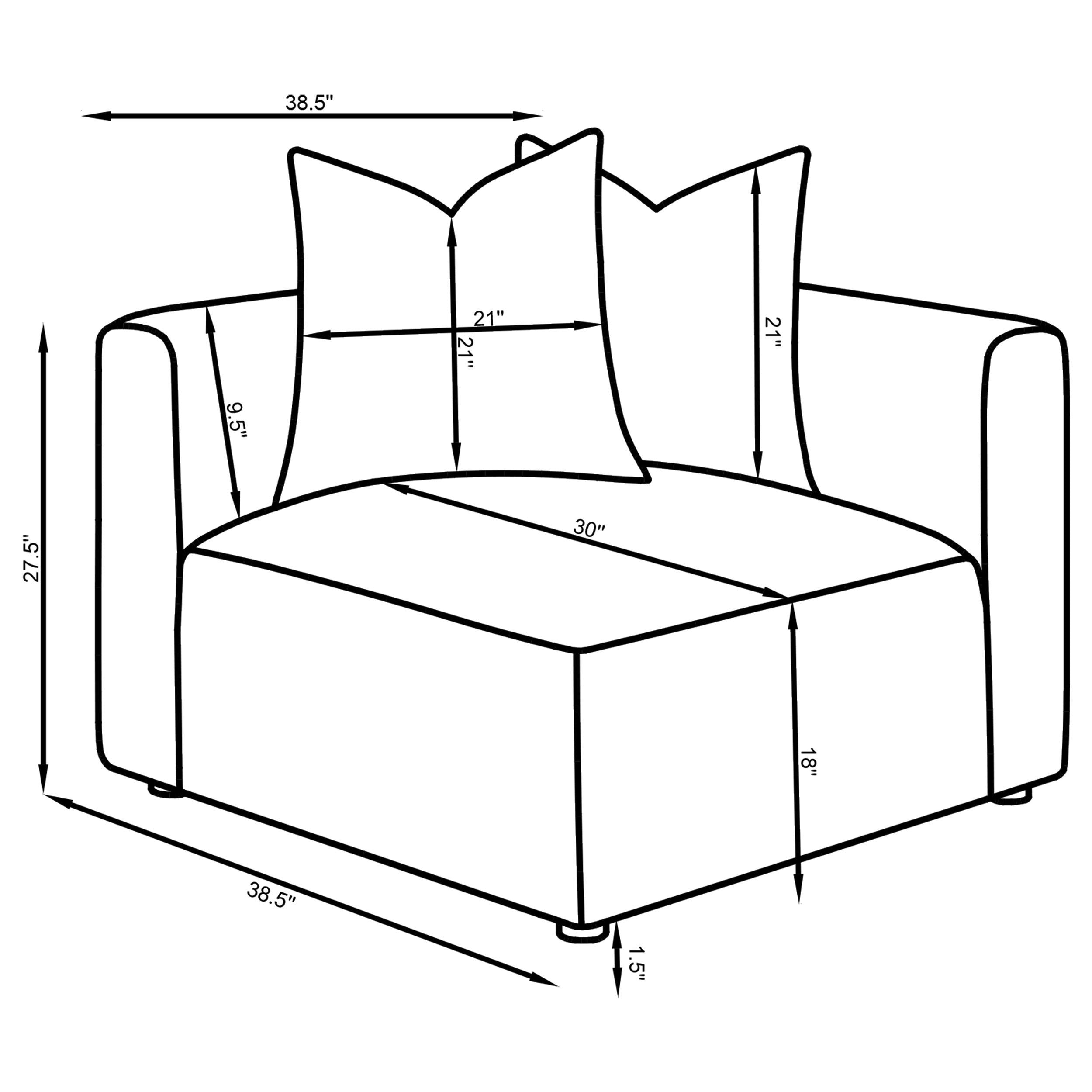  Coaster Furniture Jennifer 551592 Upholstered Corner Chair - Terracotta IMAGE 12