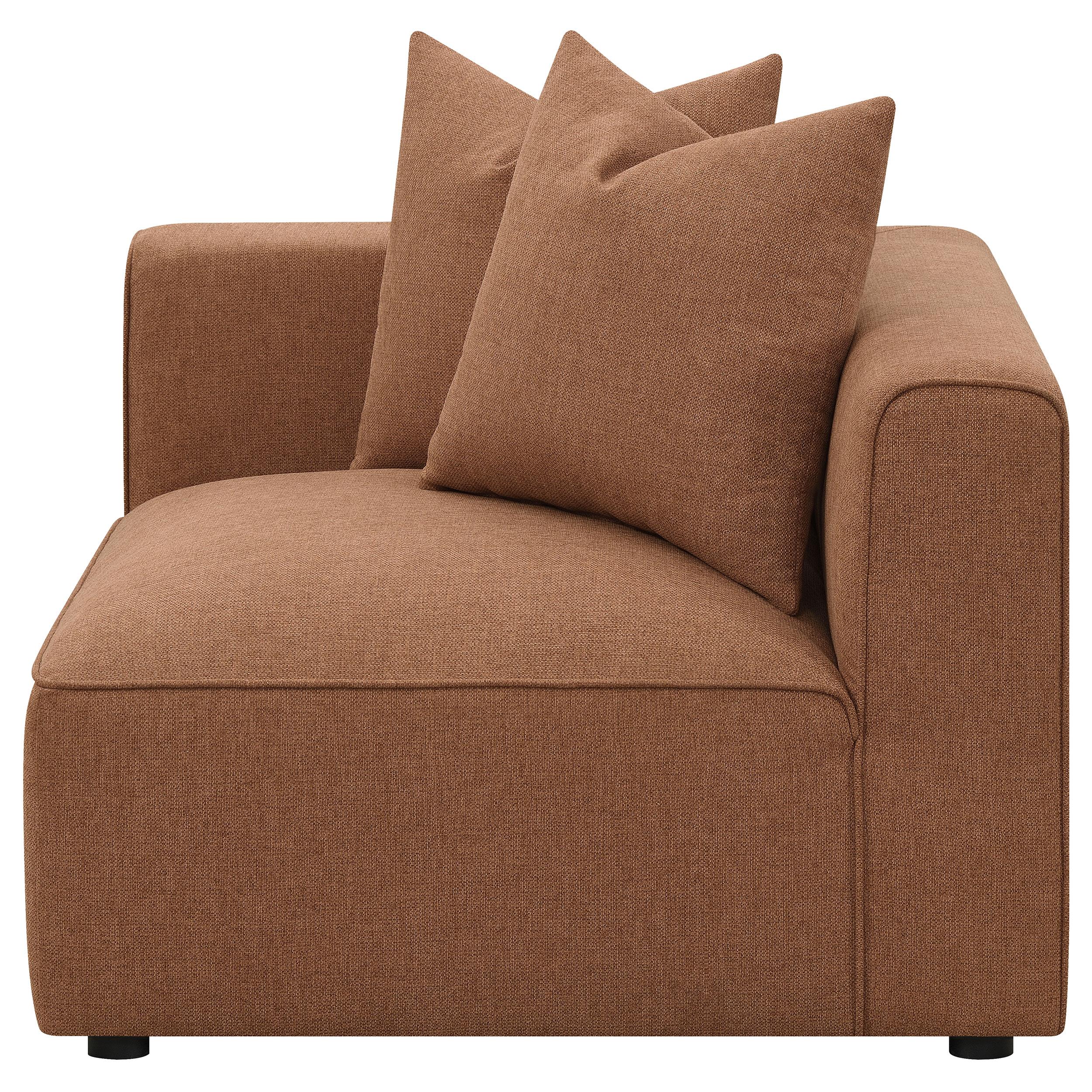  Coaster Furniture Jennifer 551592 Upholstered Corner Chair - Terracotta IMAGE 15