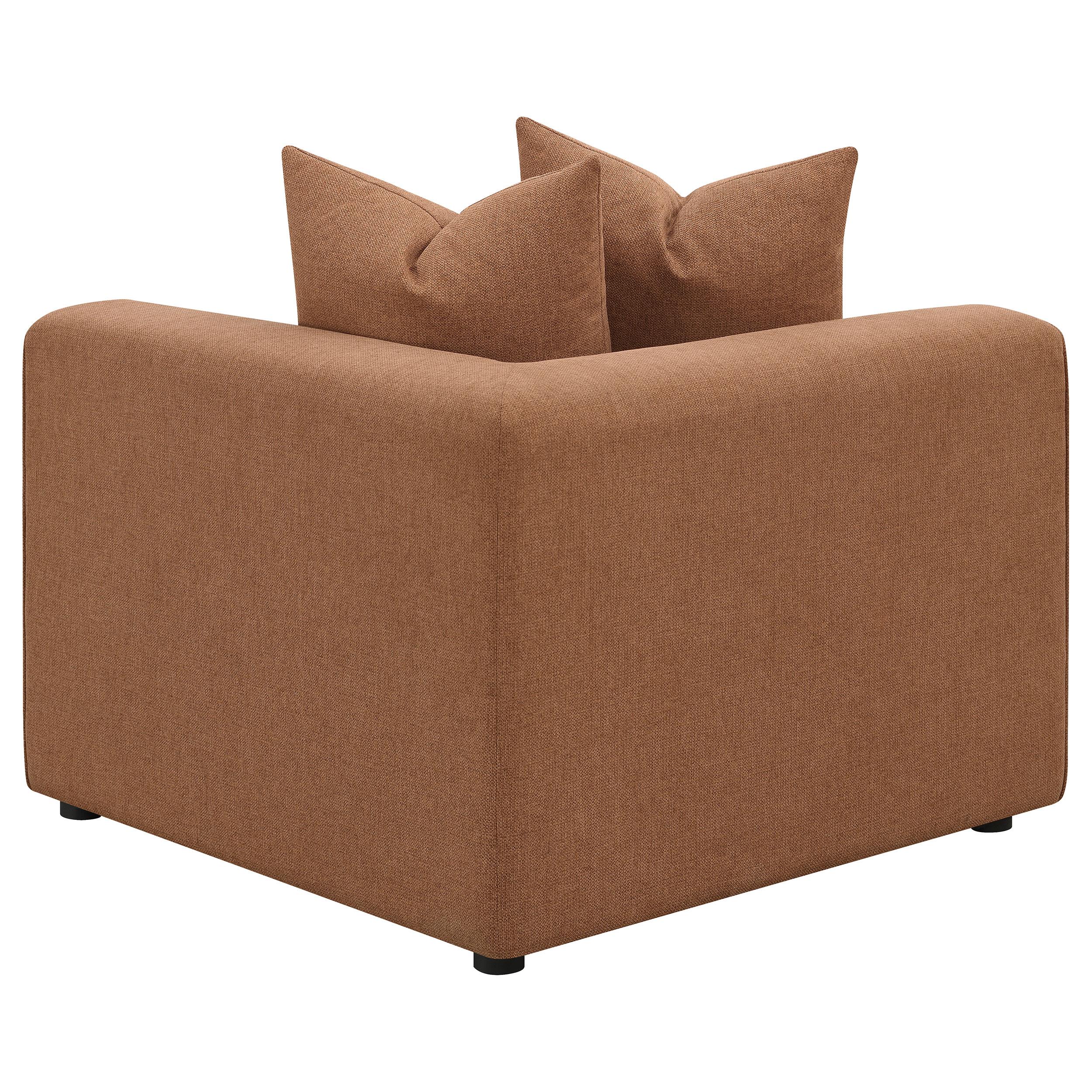  Coaster Furniture Jennifer 551592 Upholstered Corner Chair - Terracotta IMAGE 16