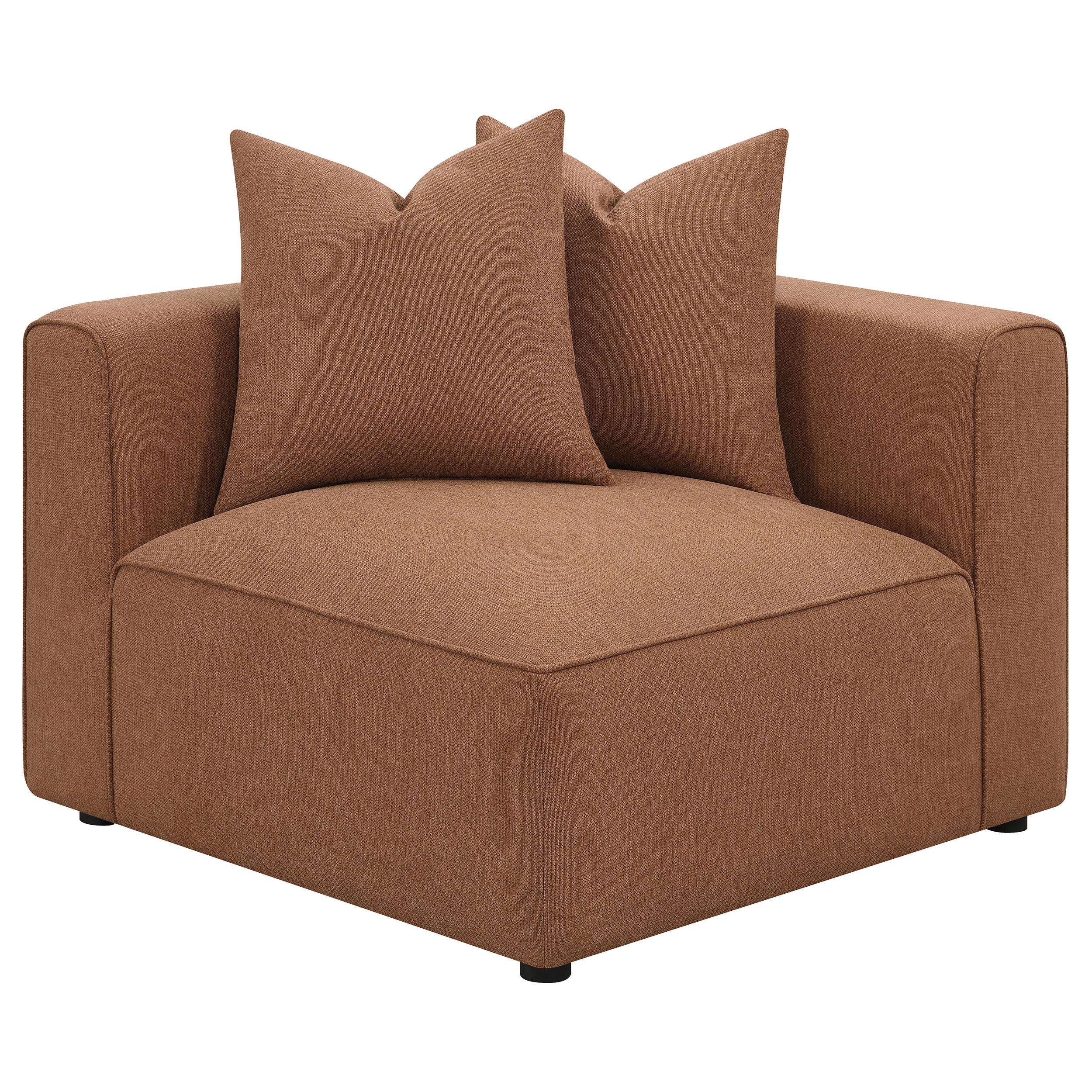 Coaster Furniture Jennifer 551592 Upholstered Corner Chair - Terracotta IMAGE 2
