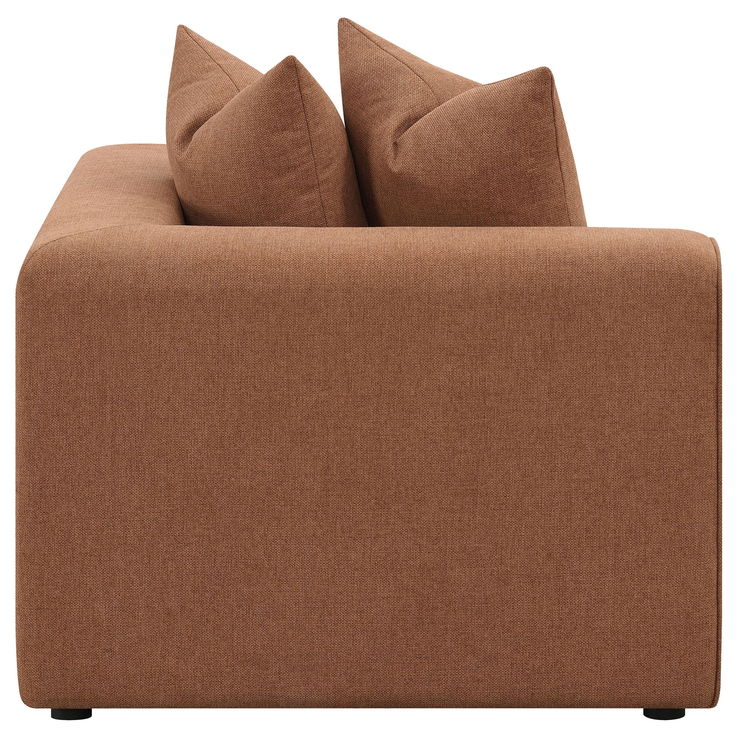  Coaster Furniture Jennifer 551592 Upholstered Corner Chair - Terracotta IMAGE 4