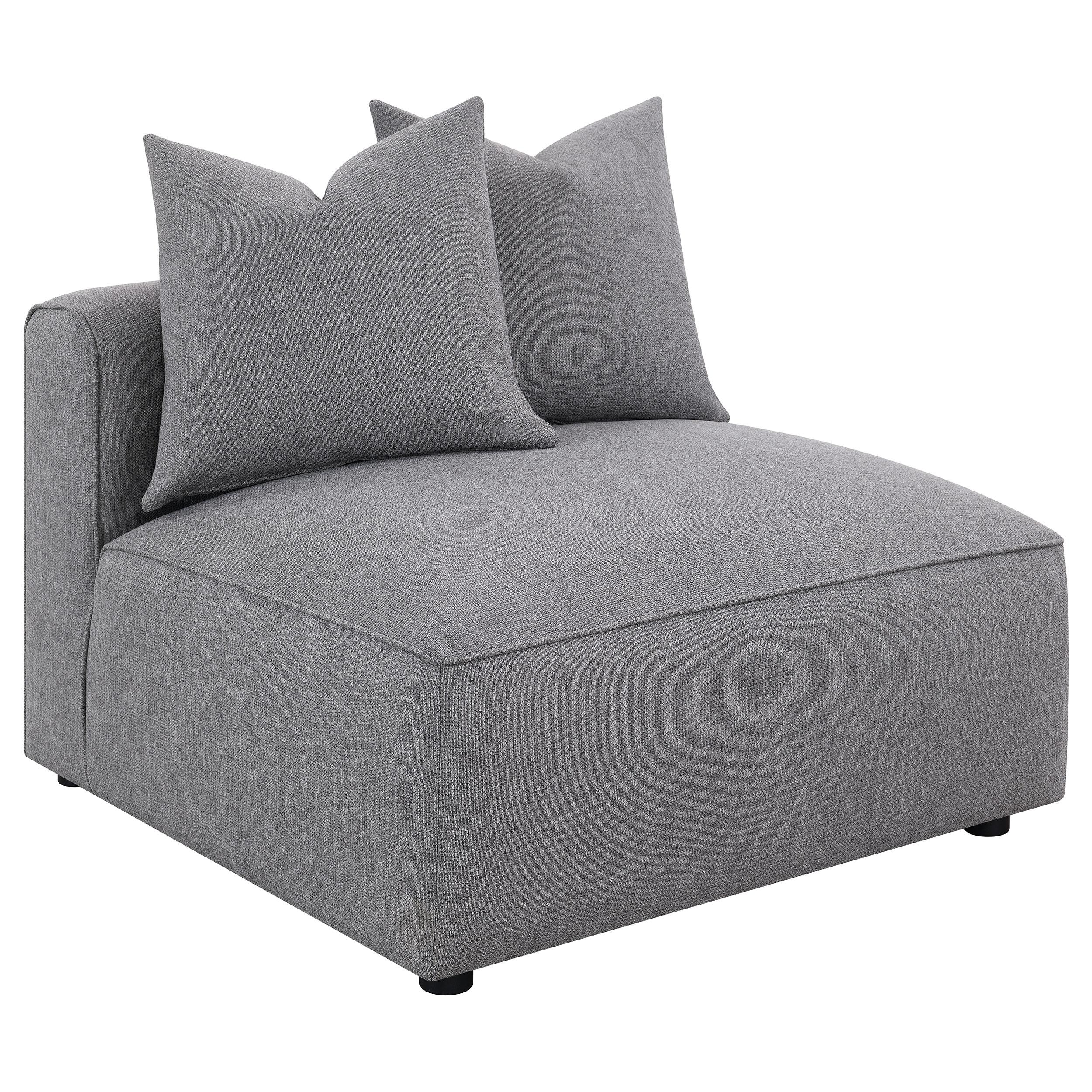  Coaster Furniture Jennifer 551594 Upholstered Armless Chair - Grey IMAGE 4