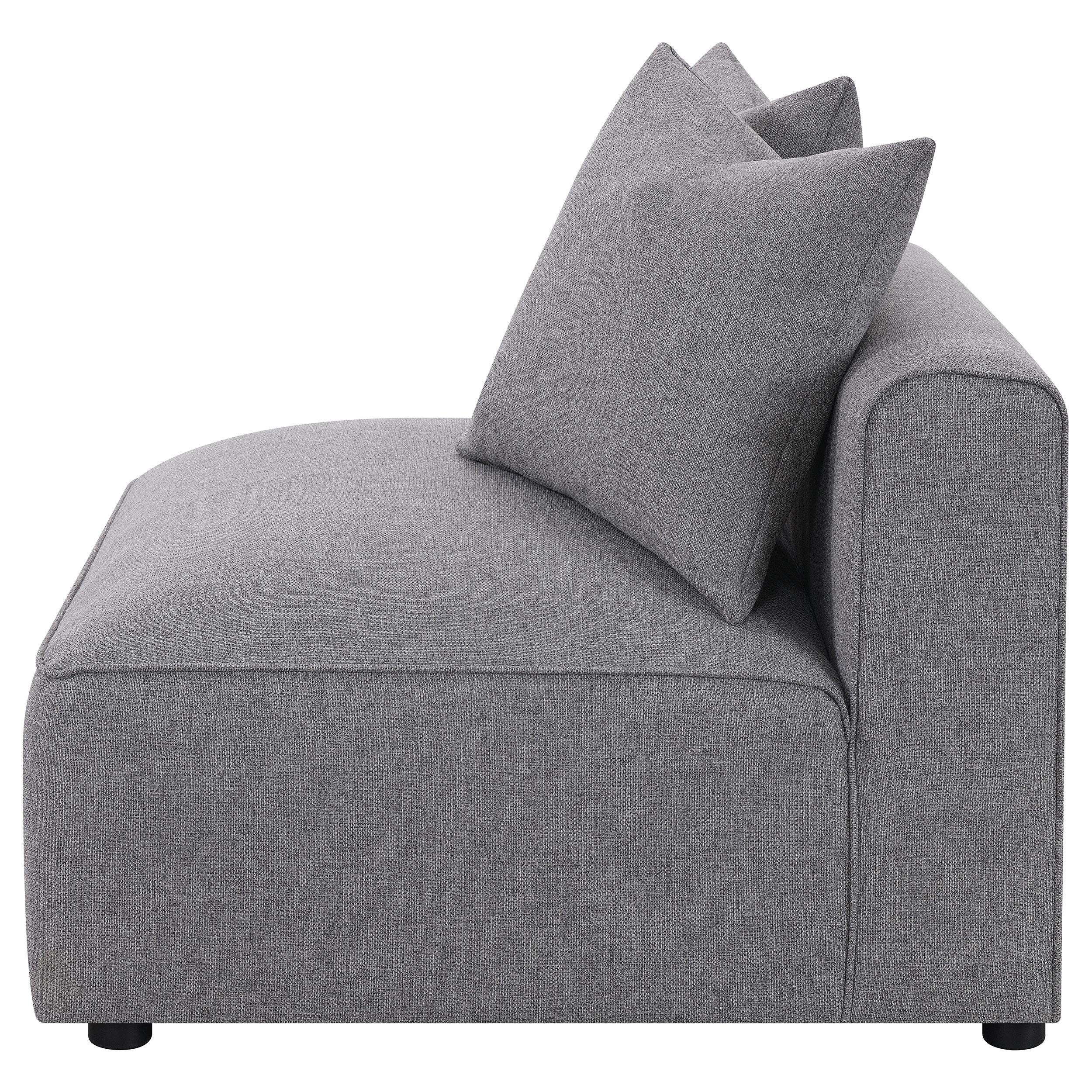  Coaster Furniture Jennifer 551594 Upholstered Armless Chair - Grey IMAGE 7