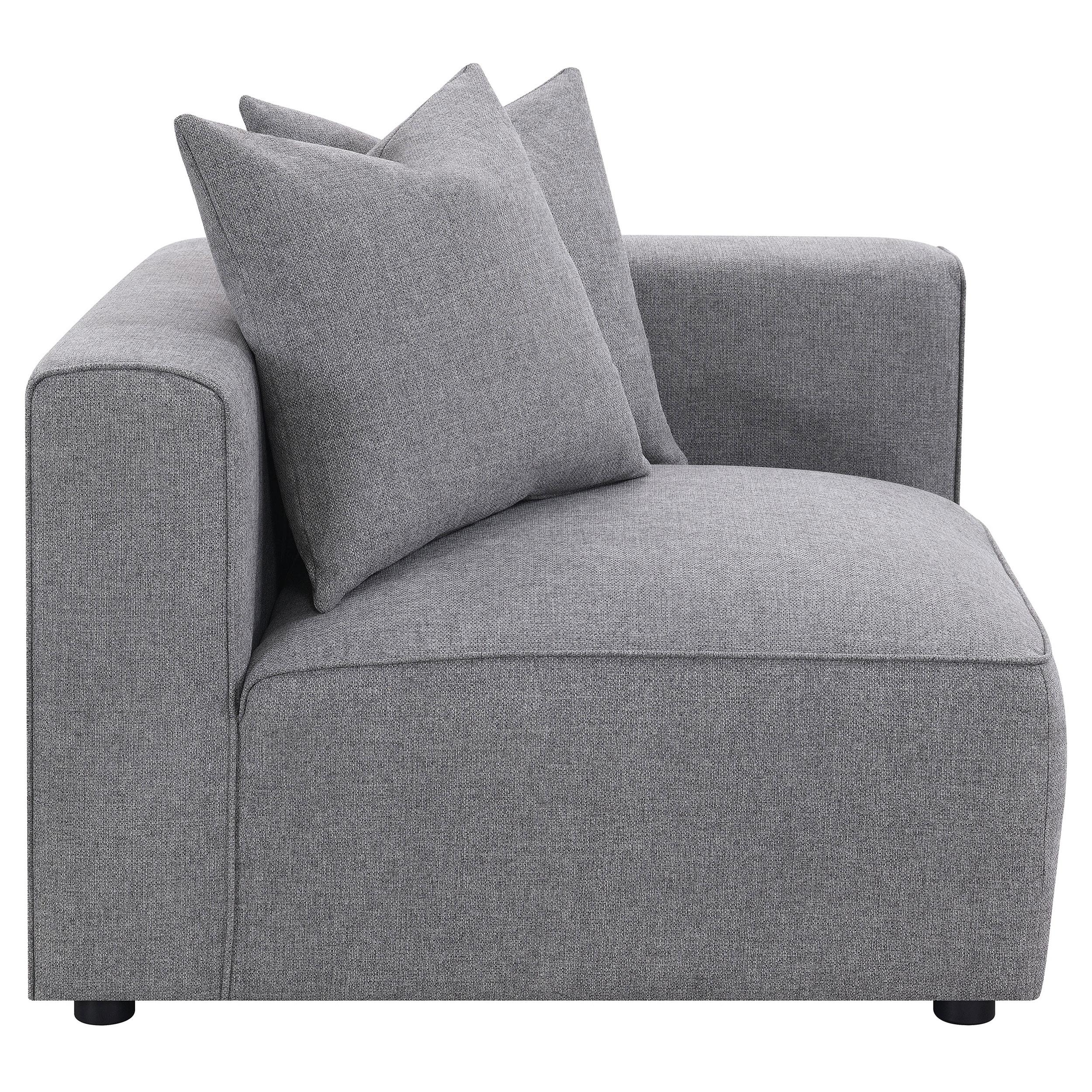  Coaster Furniture Jennifer 551595 Upholstered Corner Chair - Grey IMAGE 1