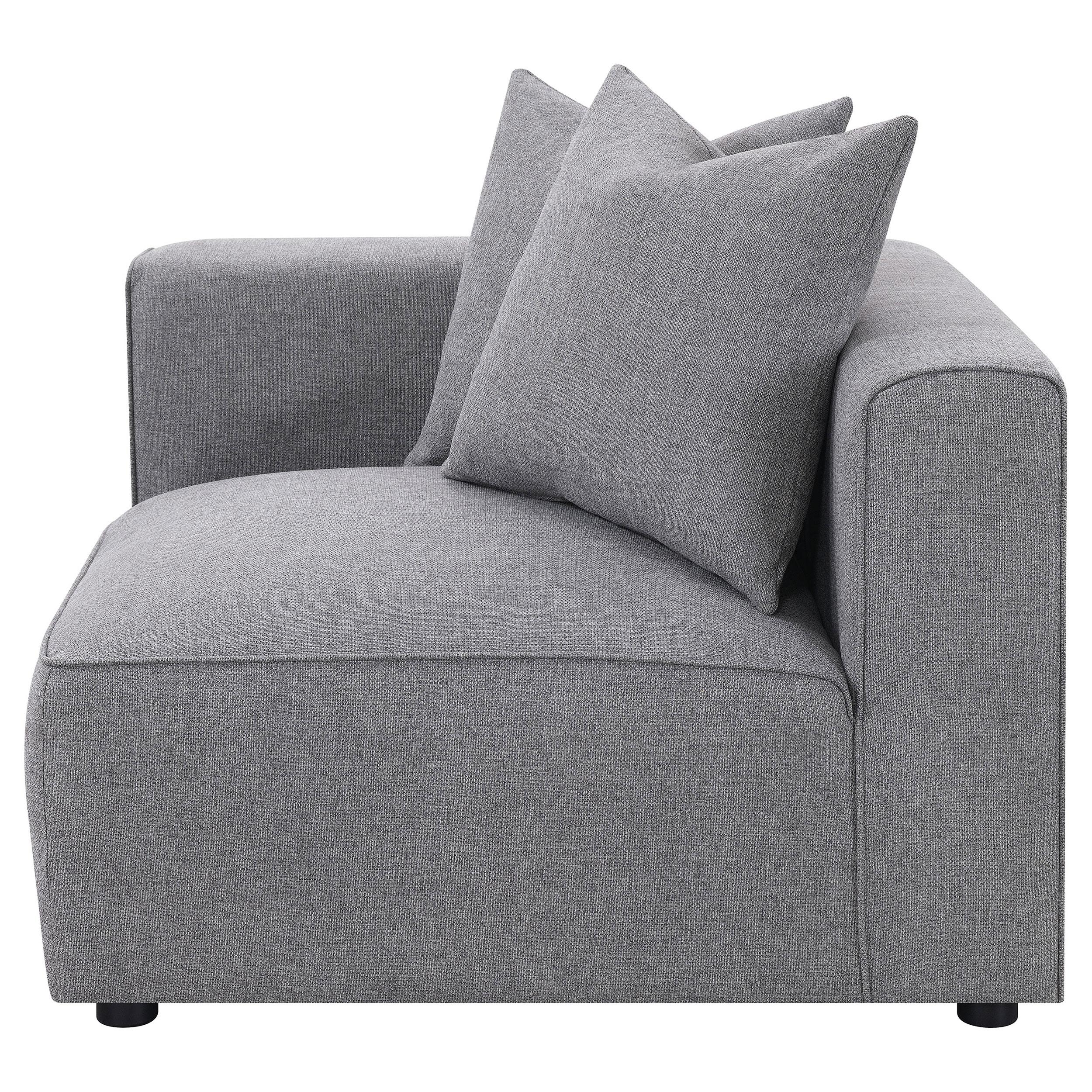  Coaster Furniture Jennifer 551595 Upholstered Corner Chair - Grey IMAGE 3