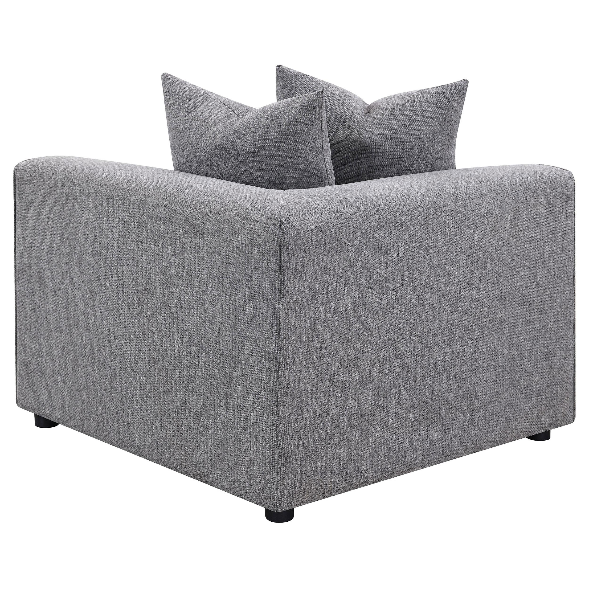  Coaster Furniture Jennifer 551595 Upholstered Corner Chair - Grey IMAGE 6