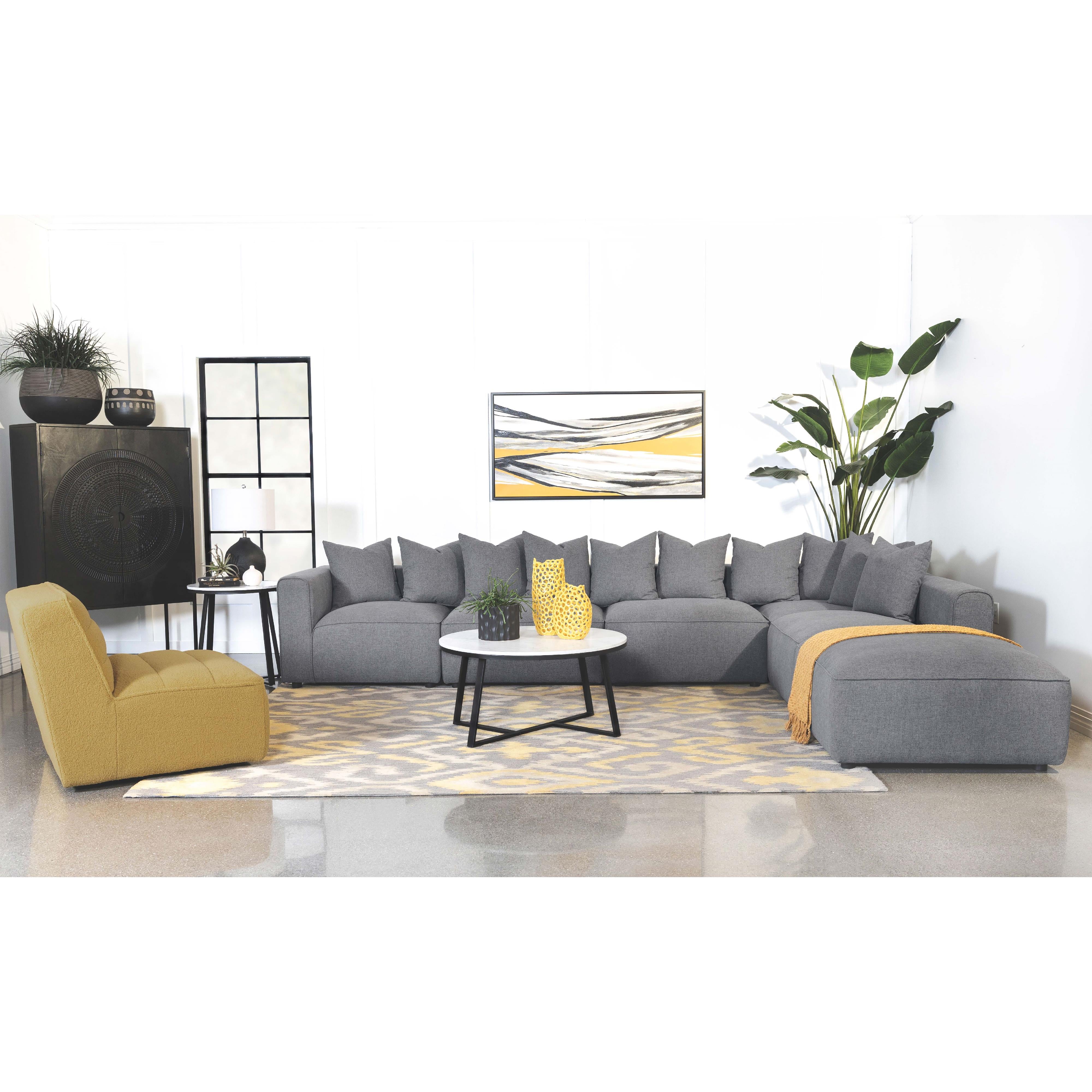  Coaster Furniture Jennifer 551595 Upholstered Corner Chair - Grey IMAGE 7